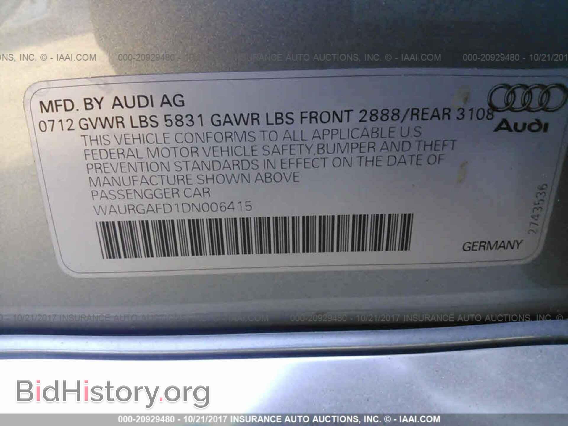 2013 Audi A8 - VIN: WAURGAFD1DN006415 - Photo 9