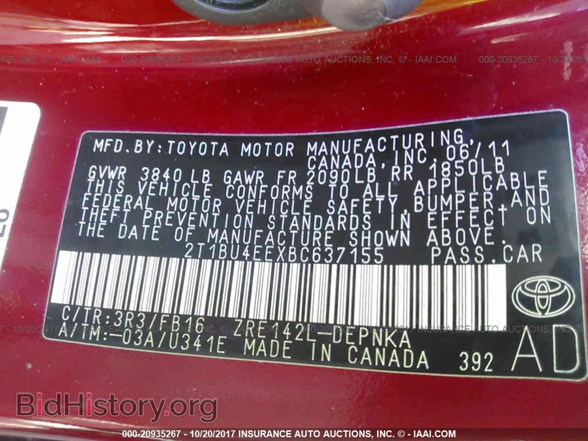 2011 Toyota Corolla - VIN: 2T1BU4EEXBC637155 - Photo 9