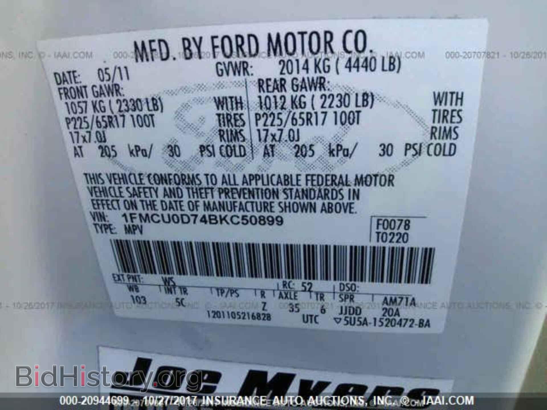 2011 Ford Escape - VIN: 1FMCU0D74BKC50899 - Photo 9