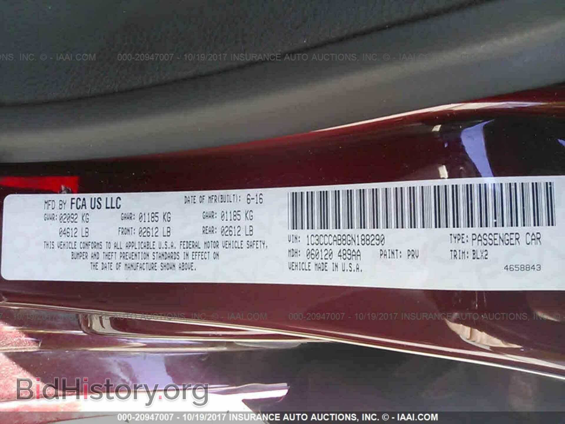 2016 Chrysler 200 - VIN: 1C3CCCAB8GN188290 - Фото 9