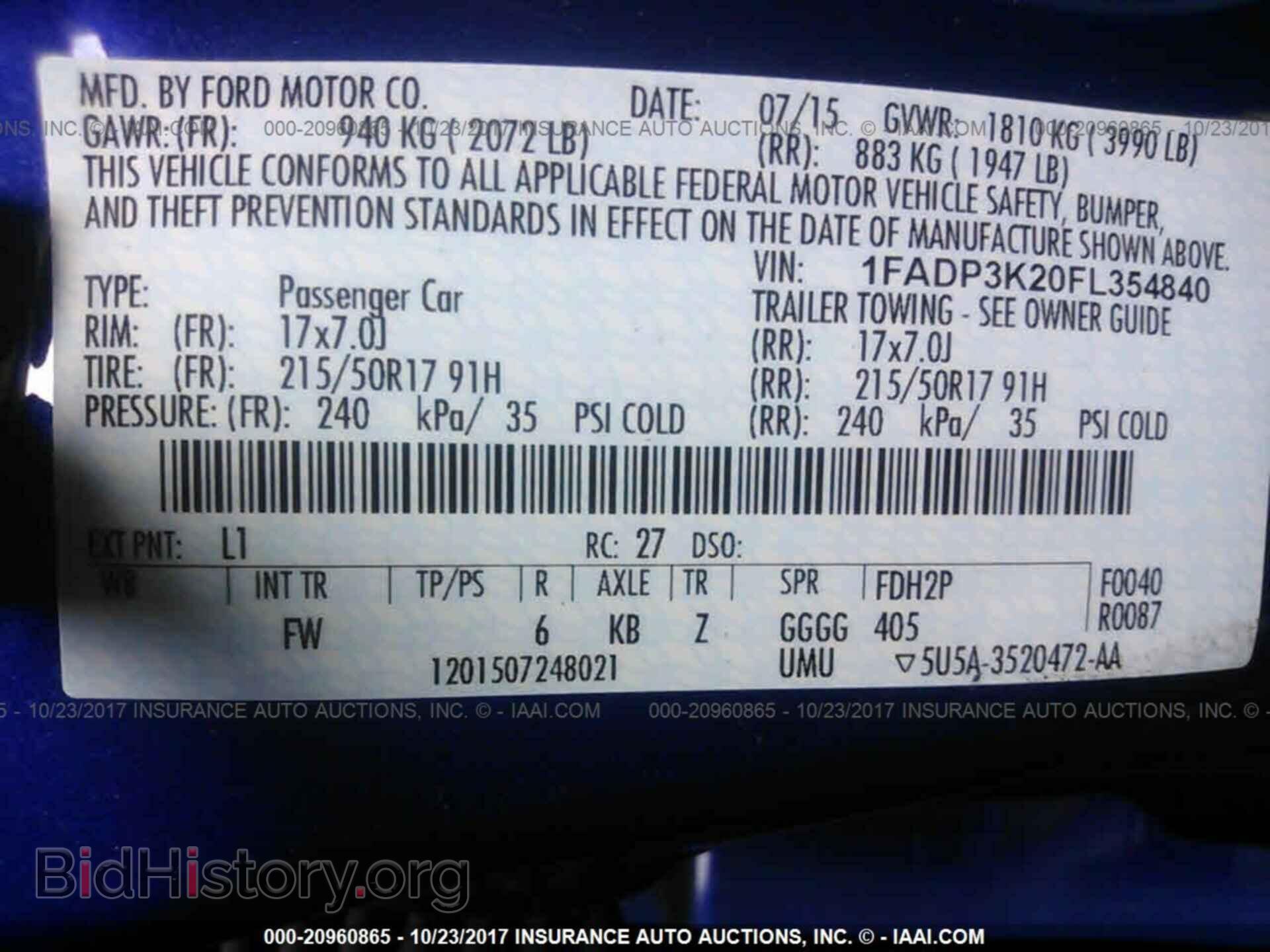 2015 Ford Focus - VIN: 1FADP3K20FL354840 - Фото 9