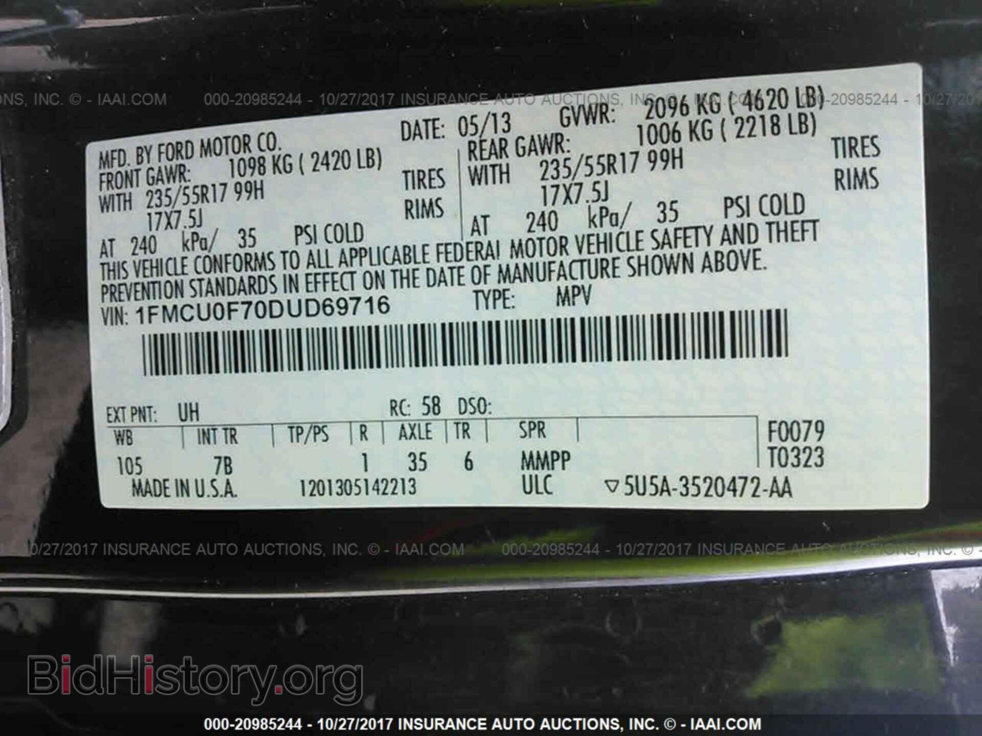 2013 Ford Escape - VIN: 1FMCU0F70DUD69716 - Photo 9