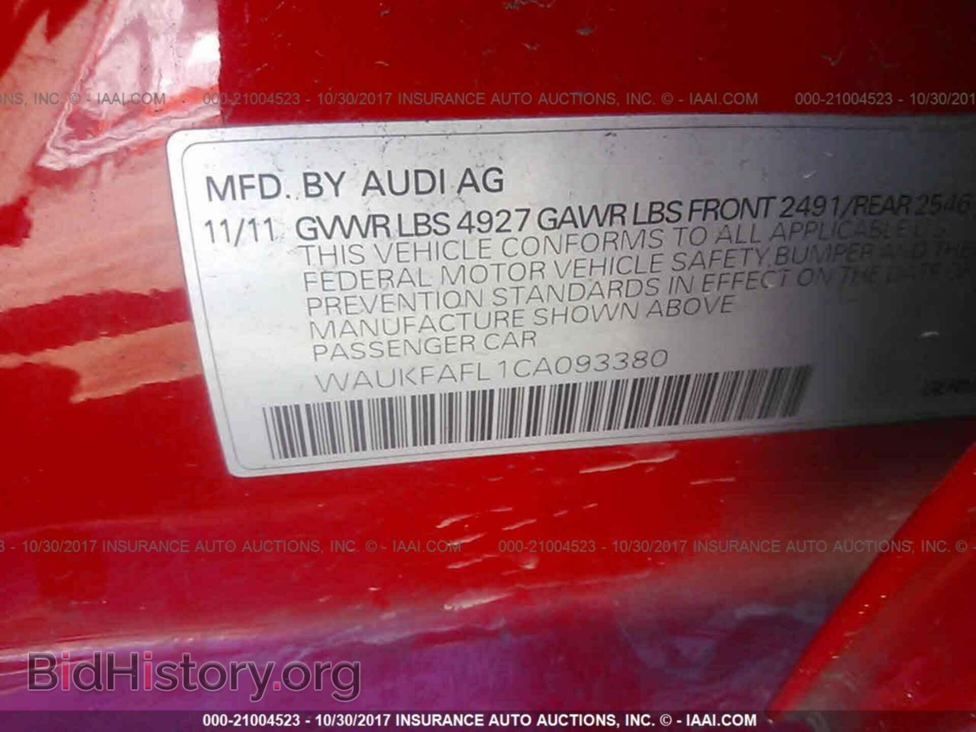 2012 Audi A4 - VIN: WAUKFAFL1CA093380 - Фото 9