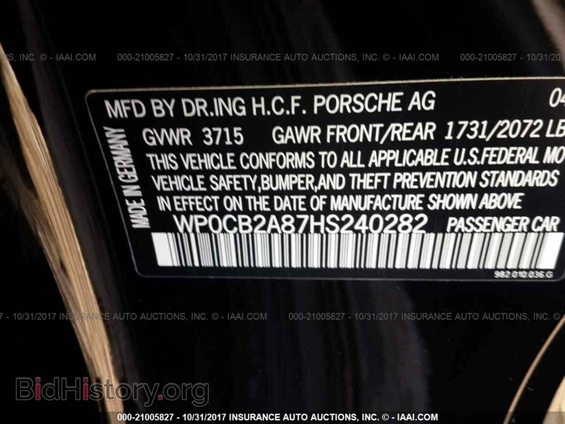 2017 Porsche Boxster - VIN: WP0CB2A87HS240282 - Фото 9