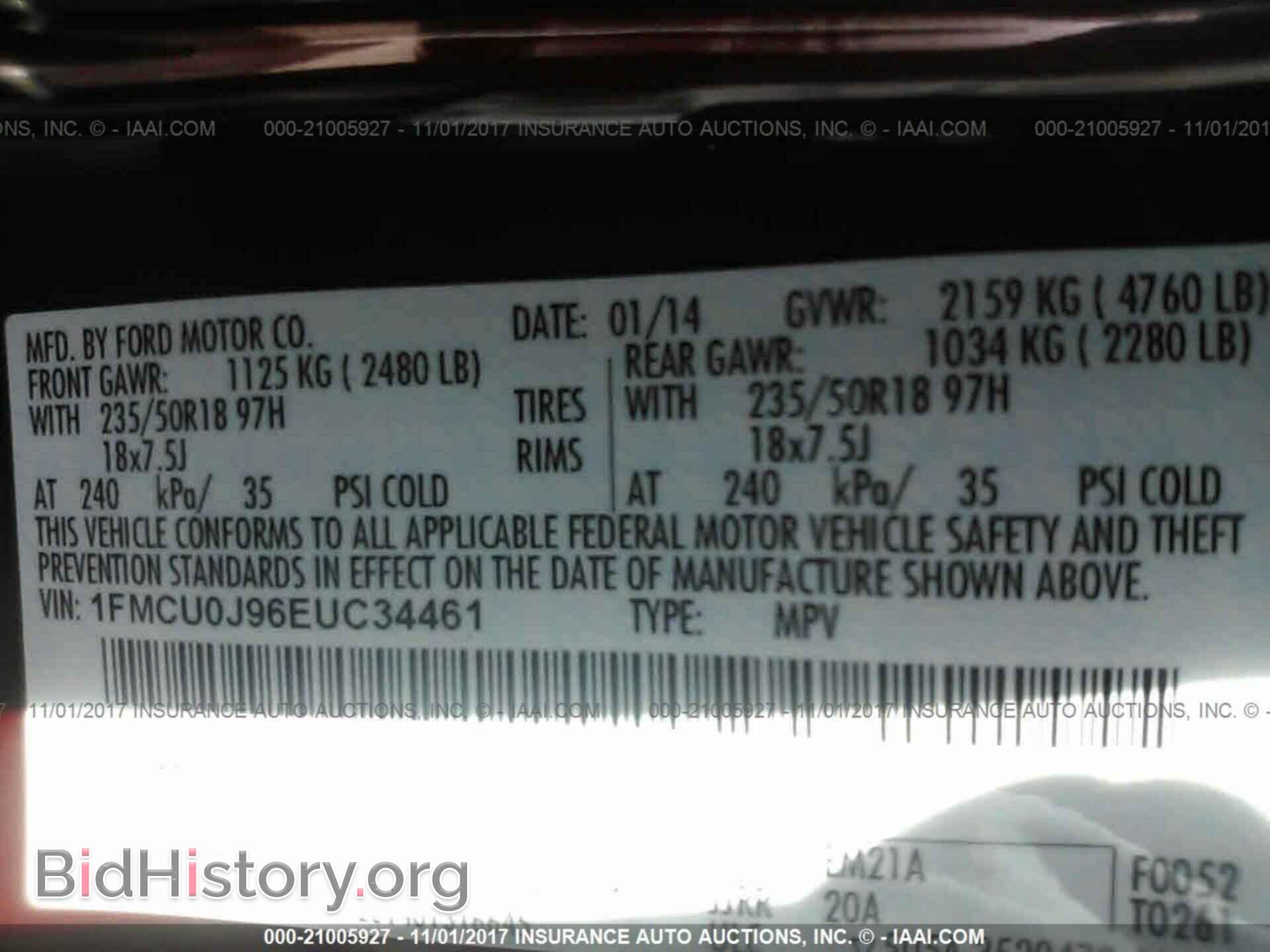 2014 Ford Escape - VIN: 1FMCU0J96EUC34461 - Фото 9