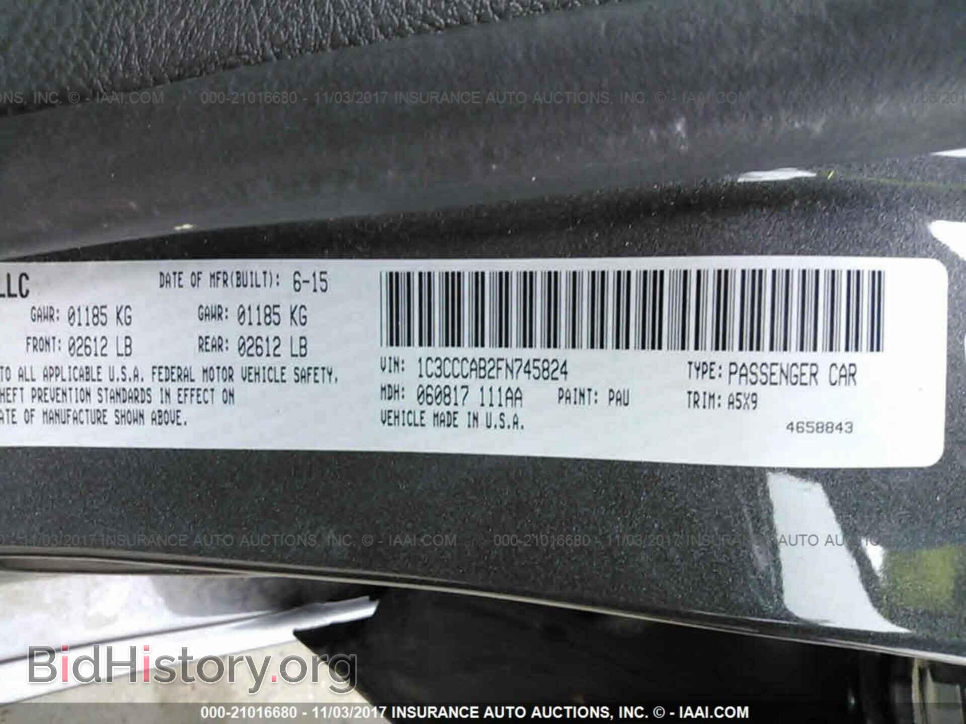 2015 Chrysler 200 - VIN: 1C3CCCAB2FN745824 - Photo 9