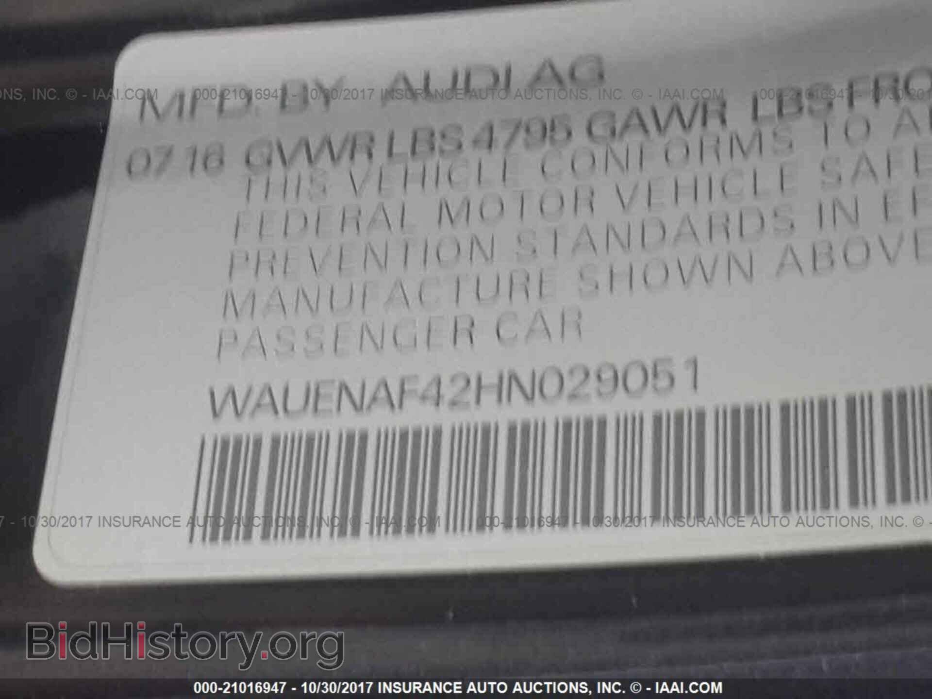 2017 Audi A4 - VIN: WAUENAF42HN029051 - Фото 9