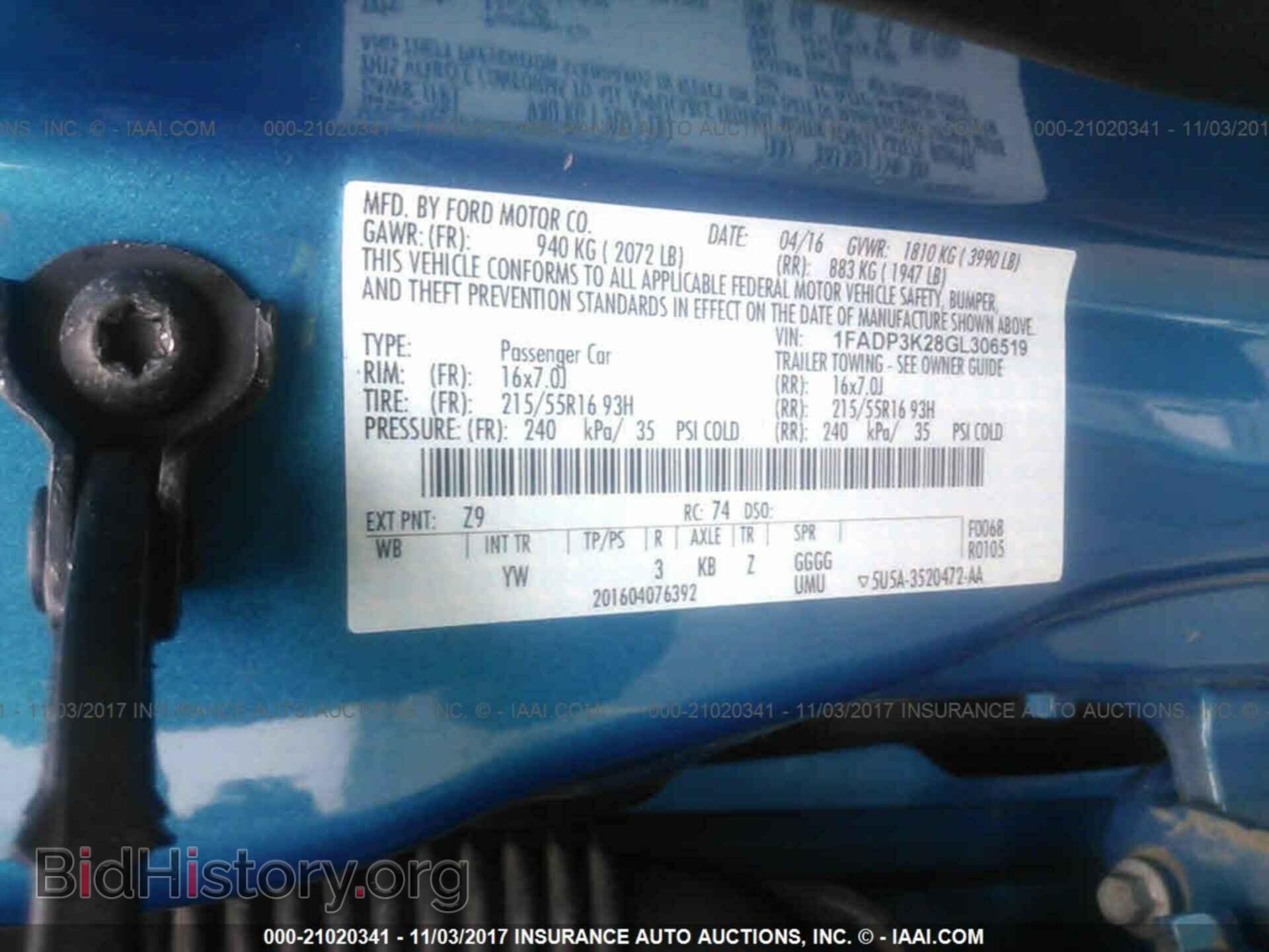 2016 Ford Focus - VIN: 1FADP3K28GL306519 - Фото 9