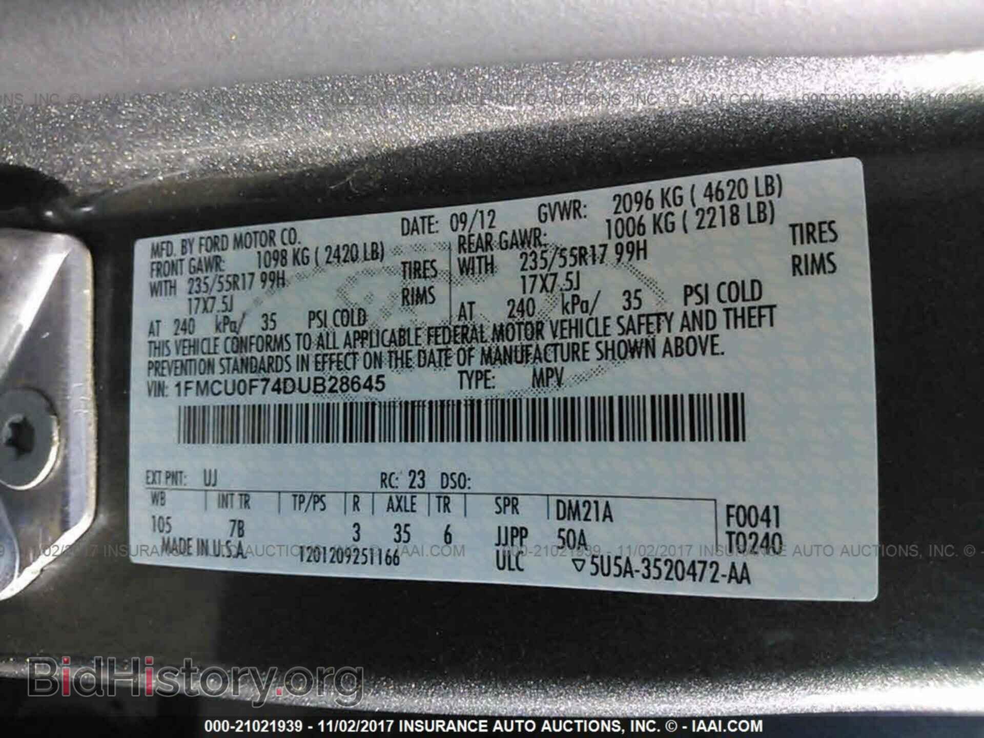 2013 Ford Escape - VIN: 1FMCU0F74DUB28645 - Photo 9