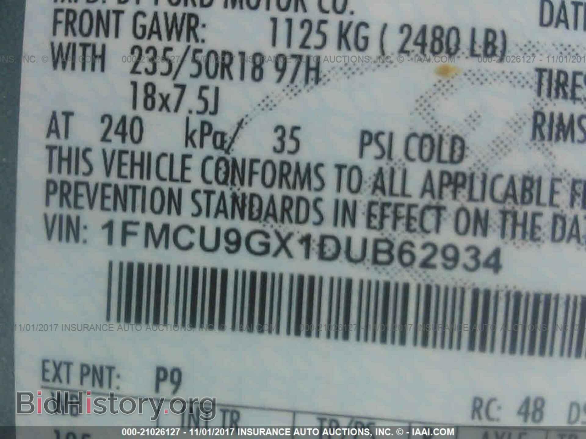 2013 Ford Escape - VIN: 1FMCU9GX1DUB62934 - Фото 9