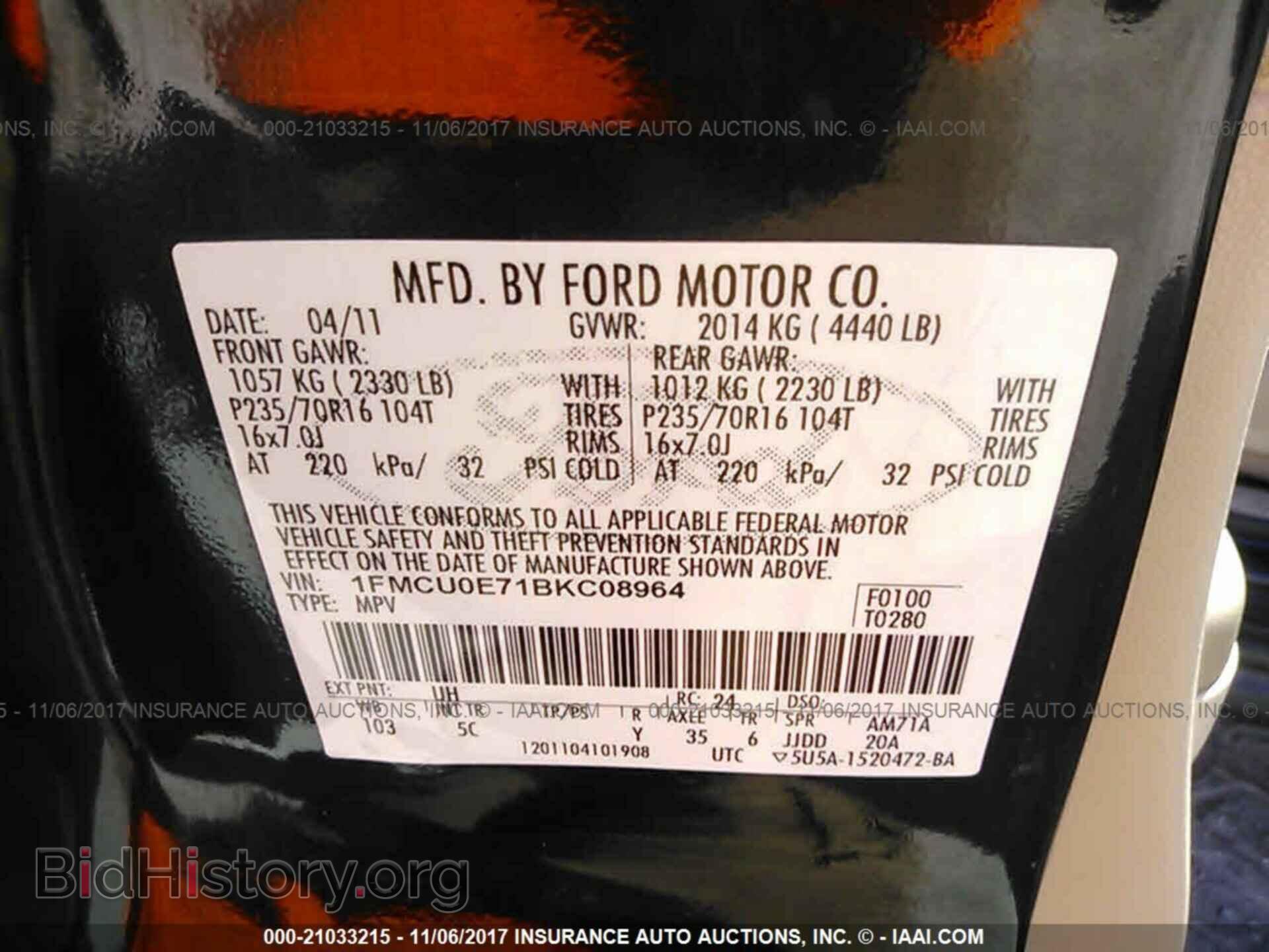 2011 Ford Escape - VIN: 1FMCU0E71BKC08964 - Photo 9