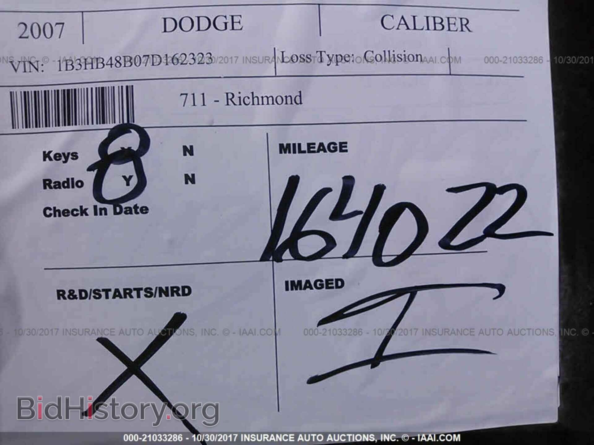 2007 DODGE CALIBER - VIN: 1B3HB48B07D162323 - Фото 7