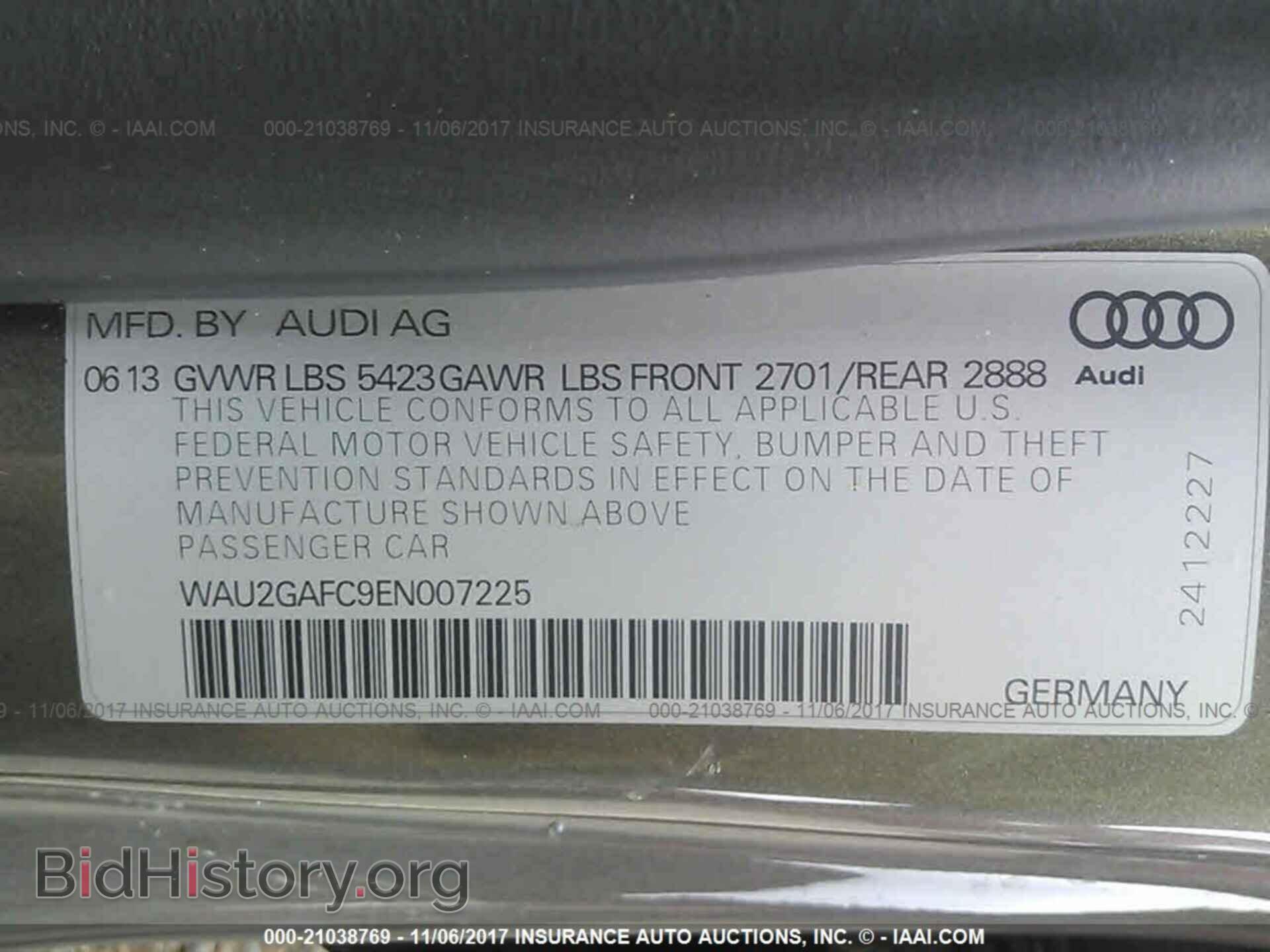 2014 Audi A7 - VIN: WAU2GAFC9EN007225 - Фото 9