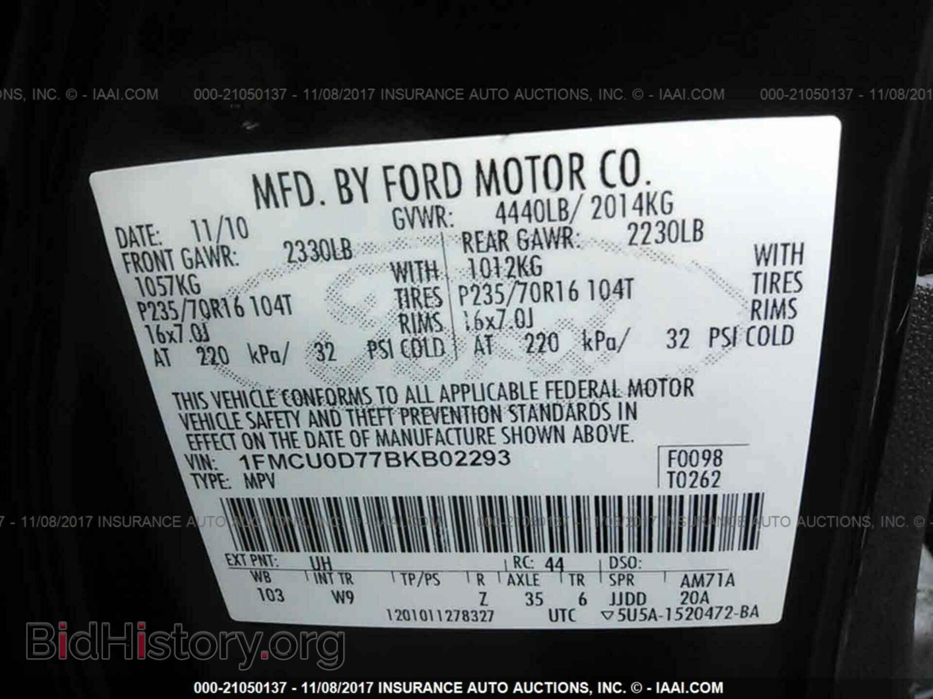 2011 Ford Escape - VIN: 1FMCU0D77BKB02293 - Photo 9