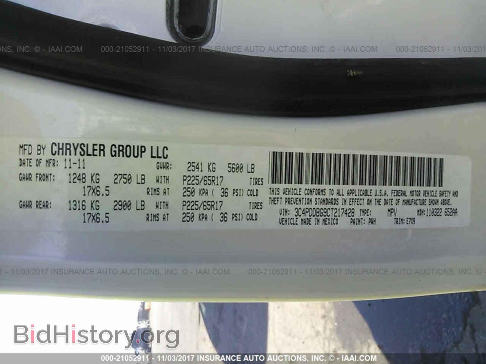 2012 Dodge Journey - VIN: 3C4PDDBG9CT217428 - Фото 9