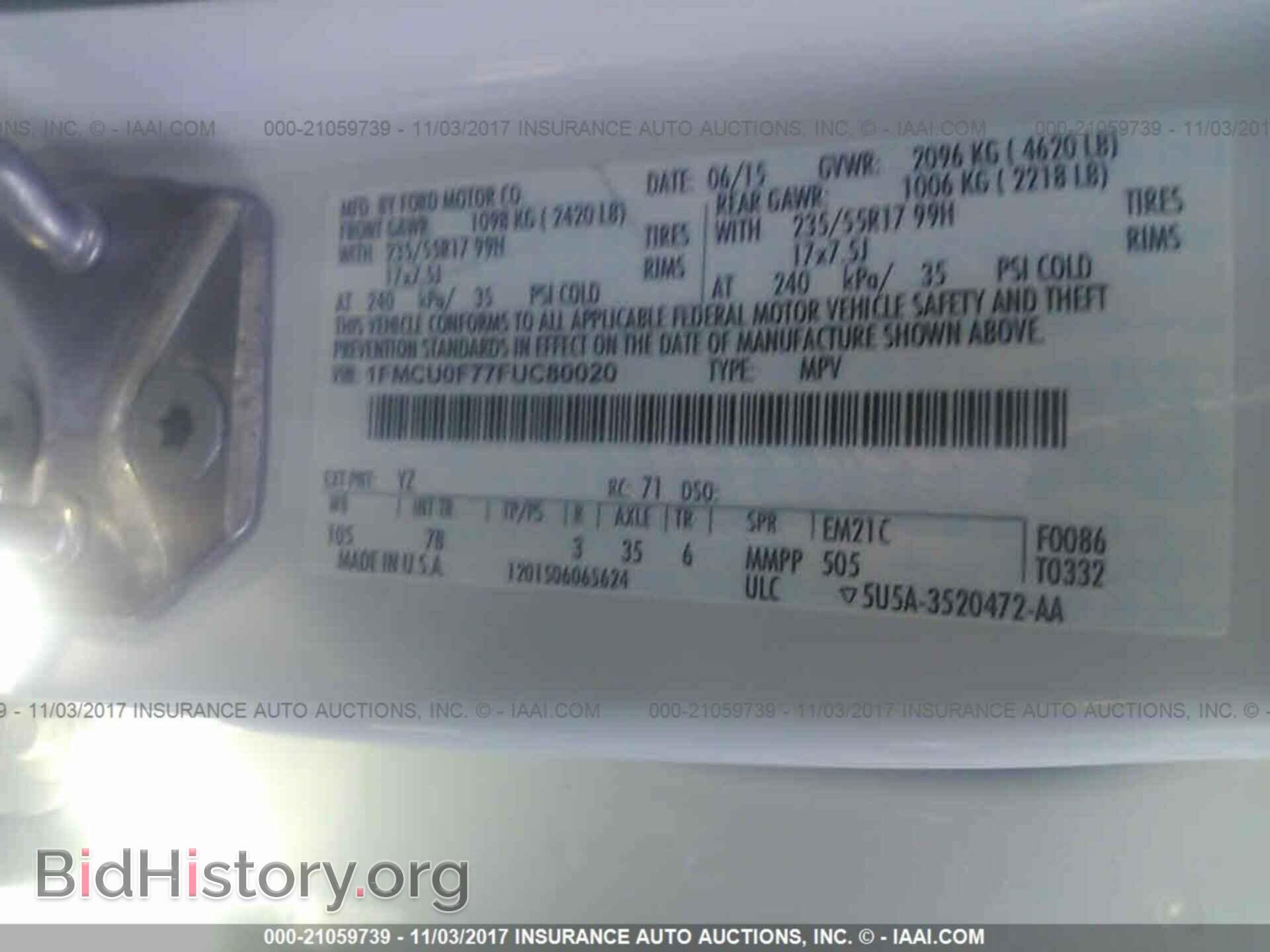 2015 Ford Escape - VIN: 1FMCU0F77FUC80020 - Photo 9