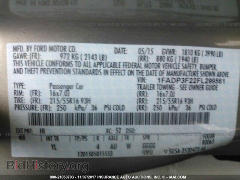 2015 Ford FOCUS (VIN 1FADP3F22FL299561) — photo 9 of 10