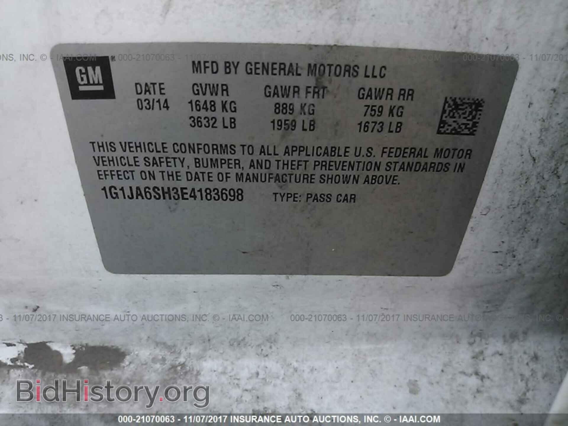 2014 Chevrolet Sonic - VIN: 1G1JA6SH3E4183698 - Фото 9