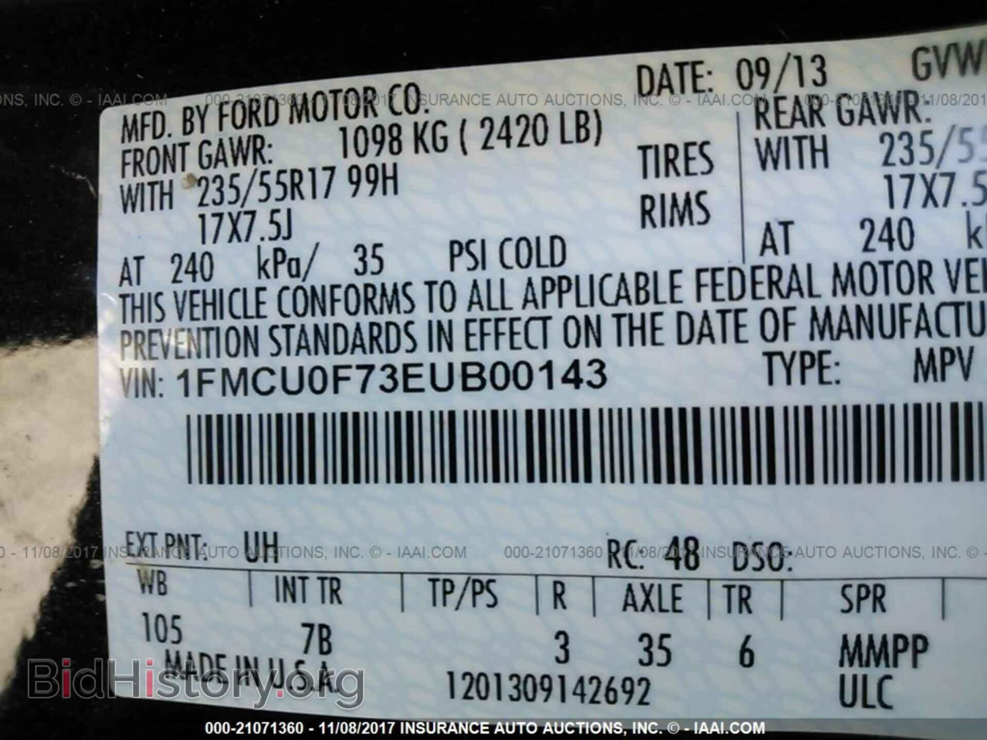 2014 Ford Escape - VIN: 1FMCU0F73EUB00143 - Photo 9
