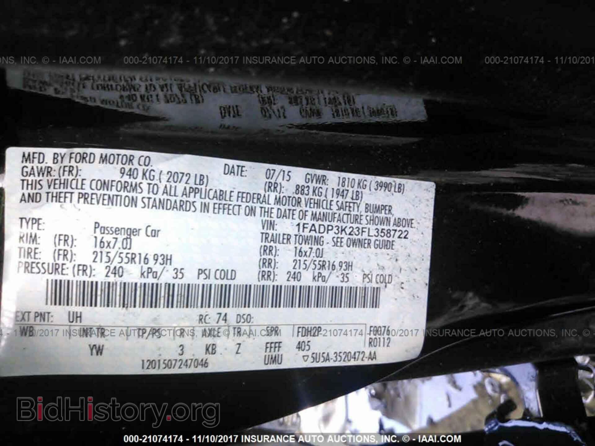 2015 Ford Focus - VIN: 1FADP3K23FL358722 - Фото 9