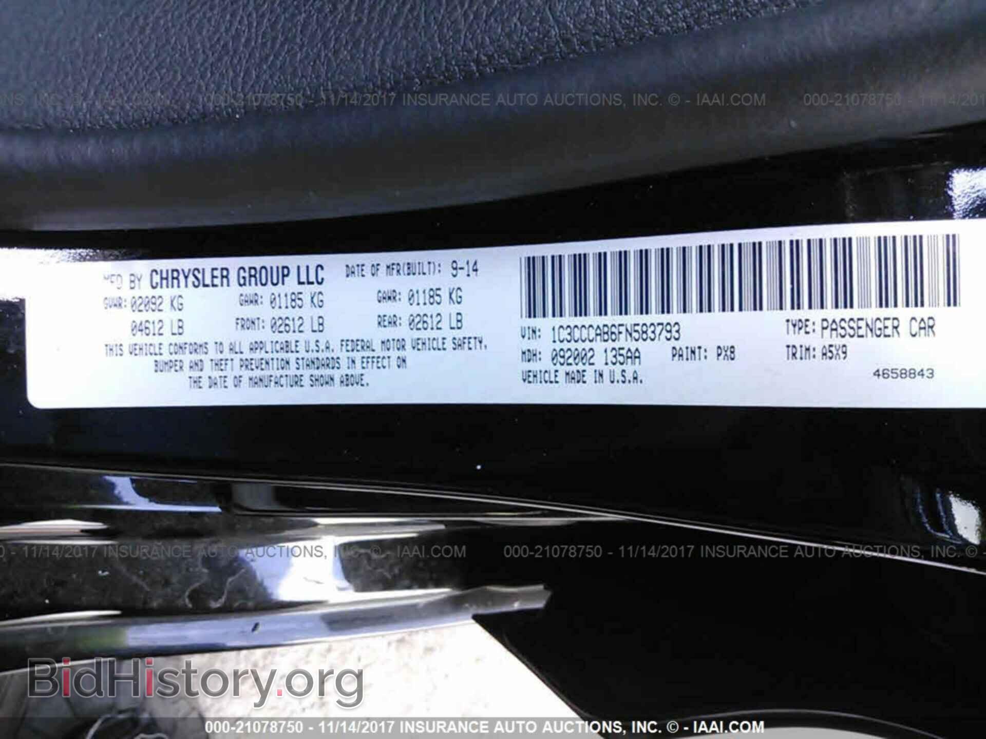 2015 Chrysler 200 - VIN: 1C3CCCAB6FN583793 - Photo 9
