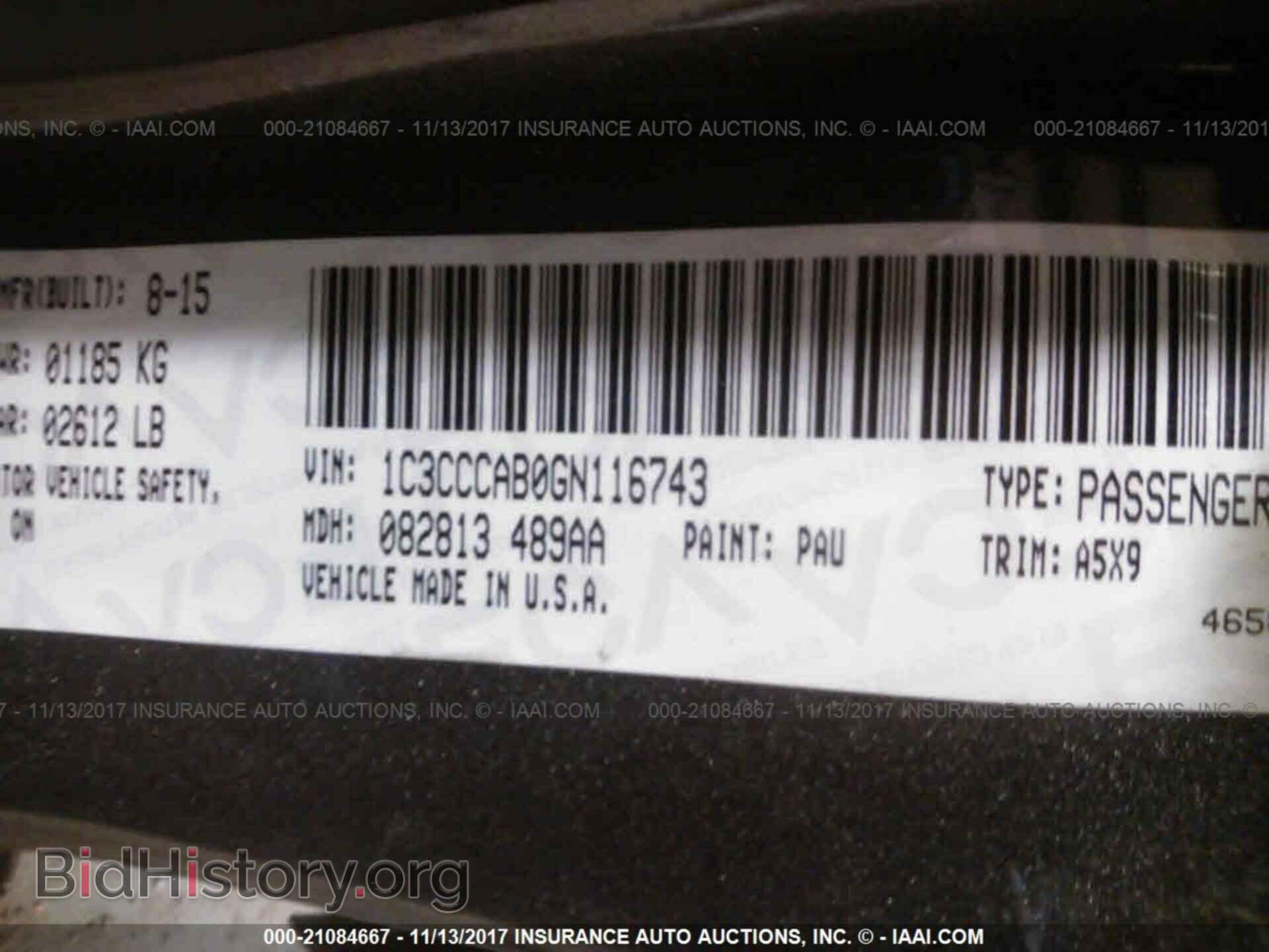 2016 Chrysler 200 - VIN: 1C3CCCAB0GN116743 - Photo 9