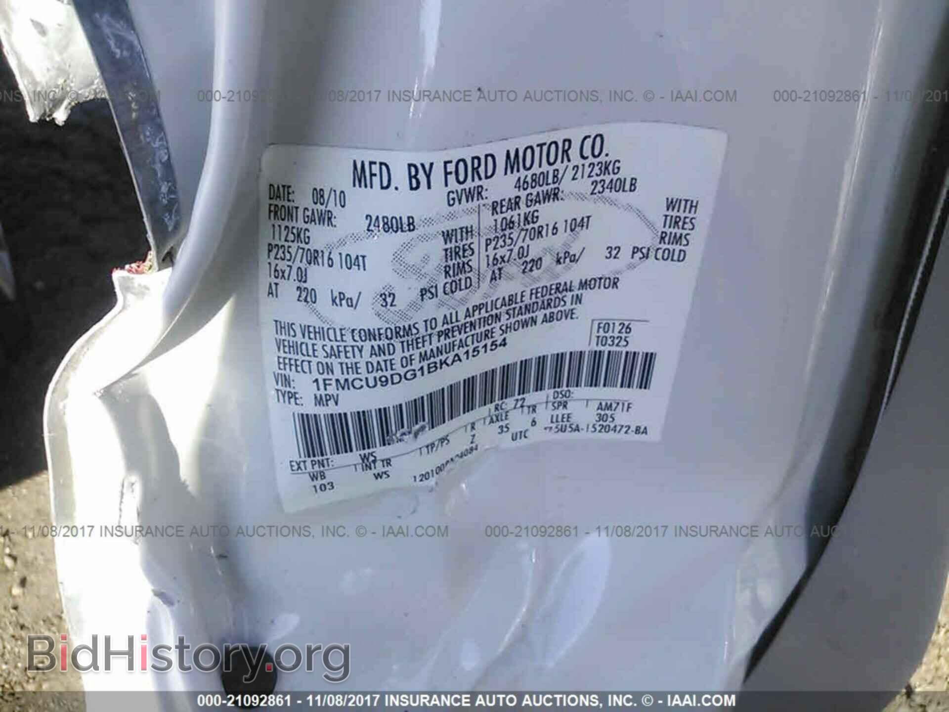 2011 Ford Escape - VIN: 1FMCU9DG1BKA15154 - Photo 9