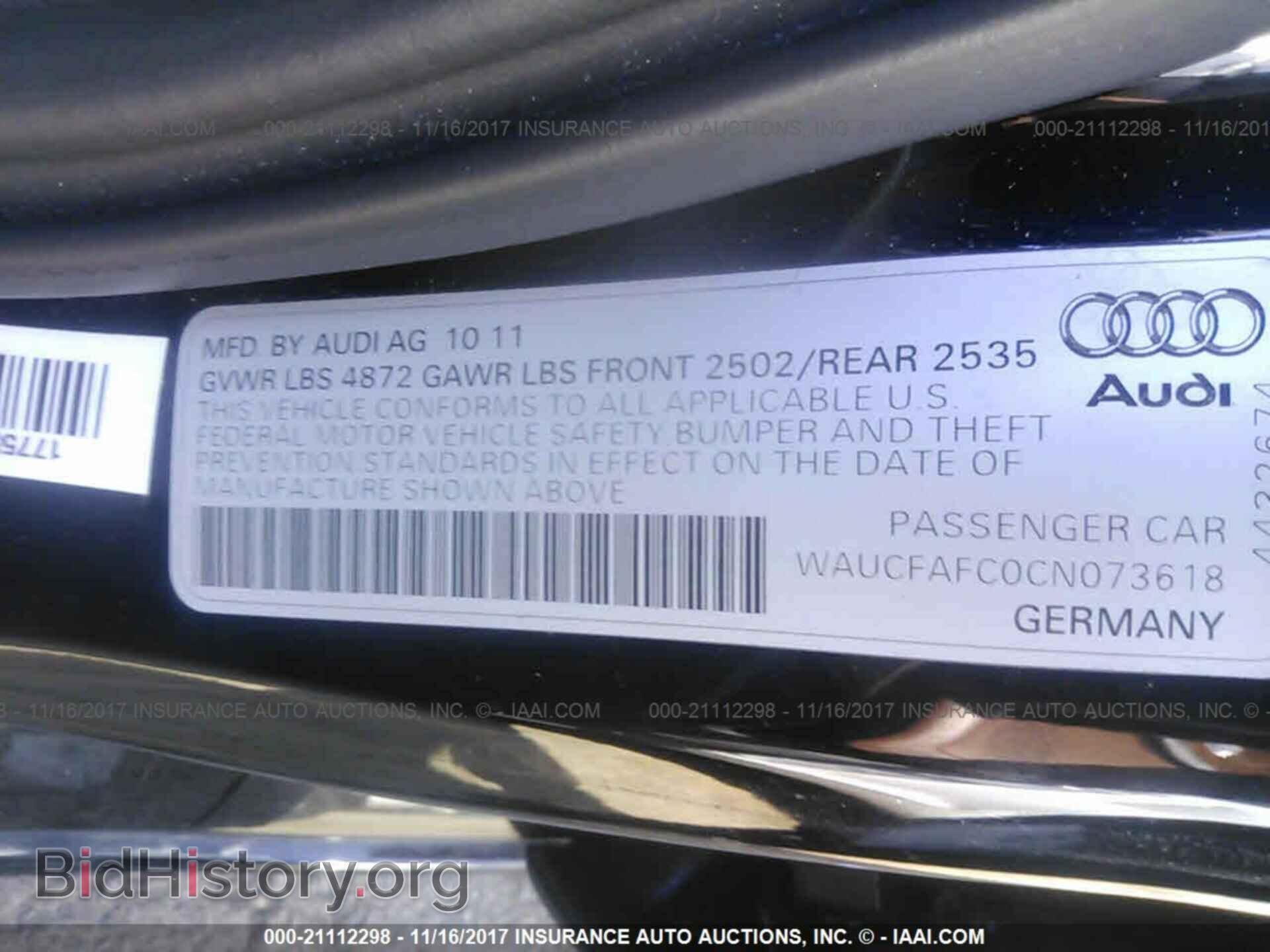 2012 Audi A6 - VIN: WAUCFAFC0CN073618 - Photo 9