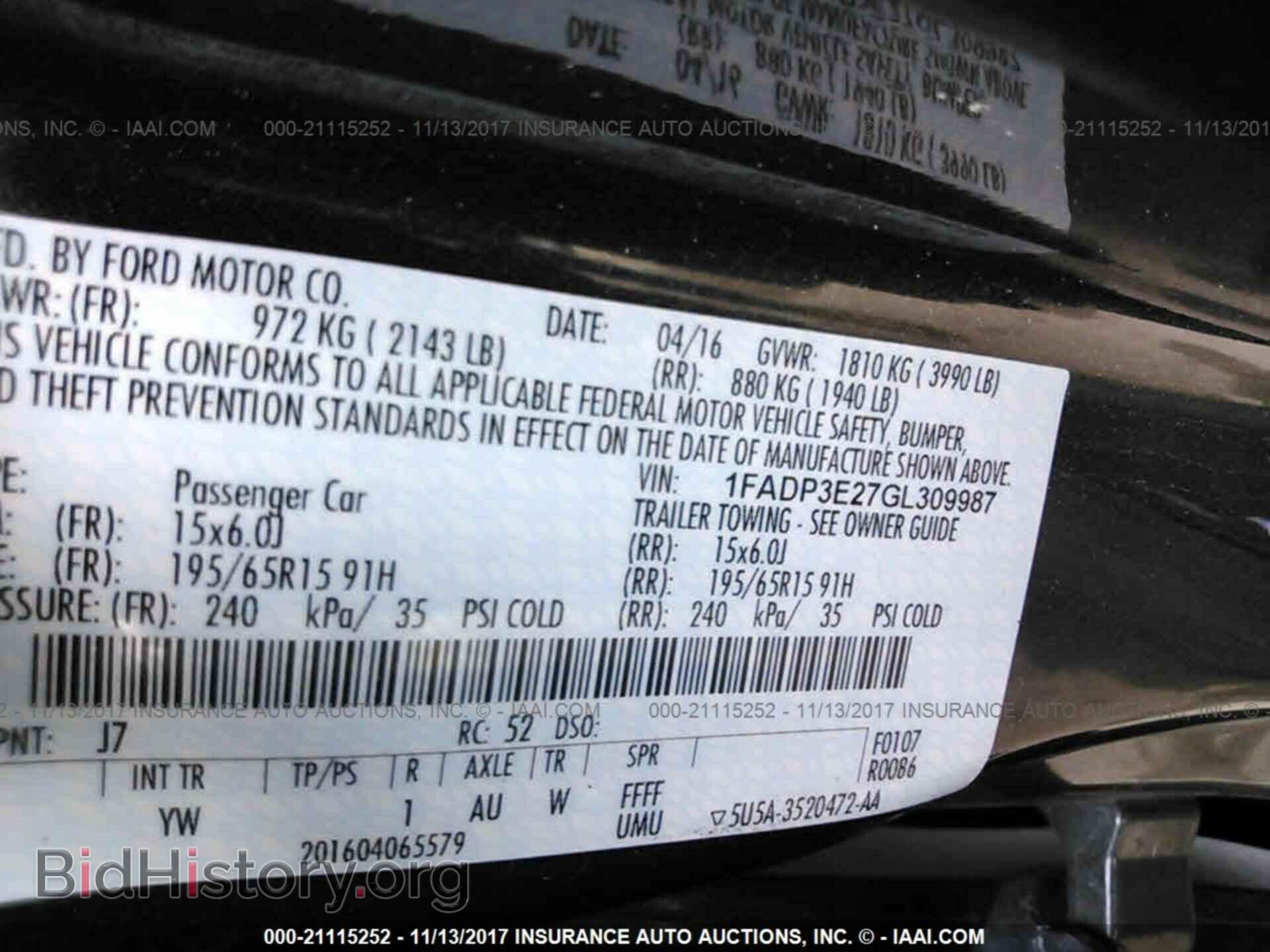 2016 Ford Focus - VIN: 1FADP3E27GL309987 - Фото 9