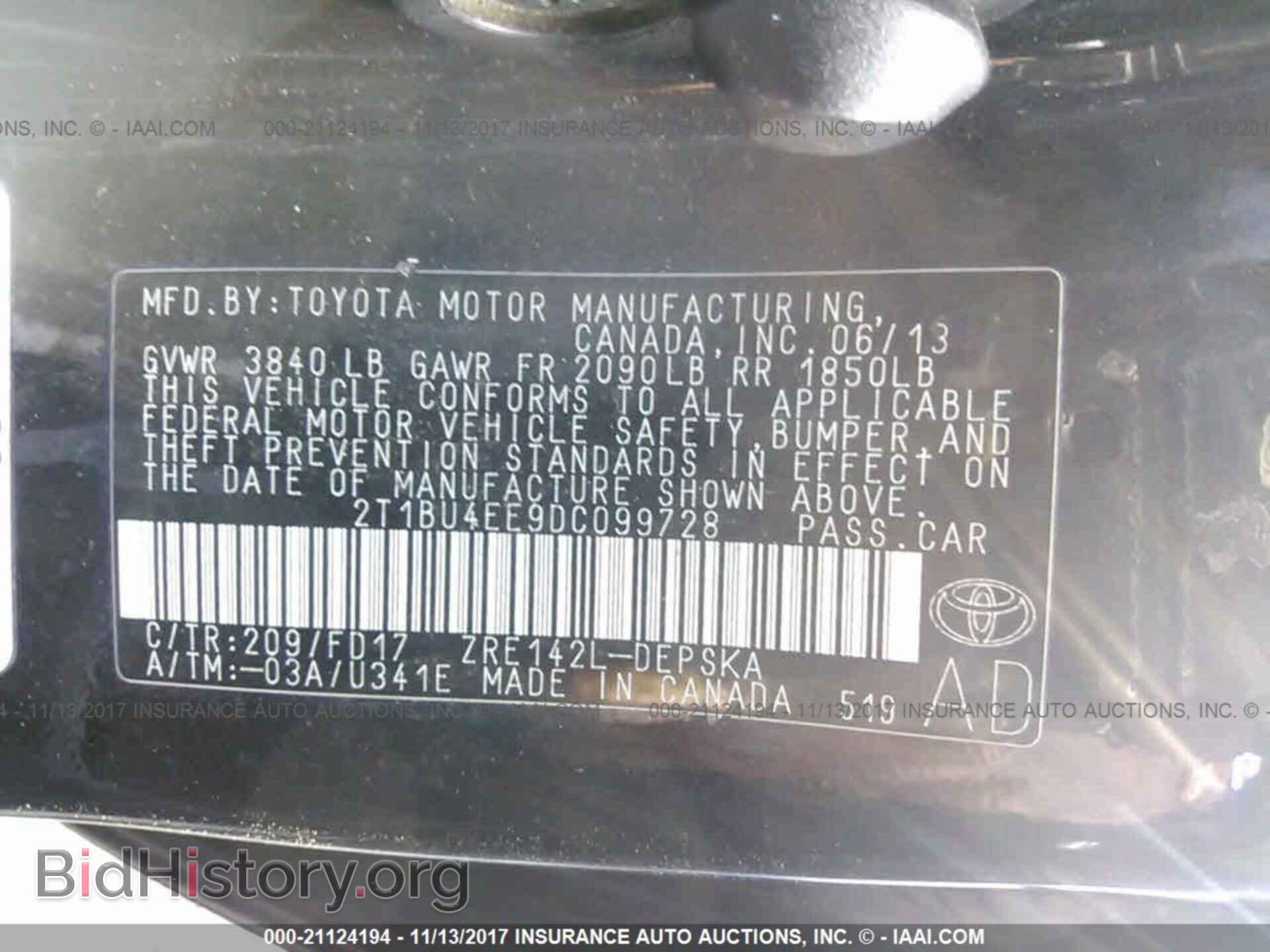 2013 Toyota Corolla - VIN: 2T1BU4EE9DC099728 - Фото 9