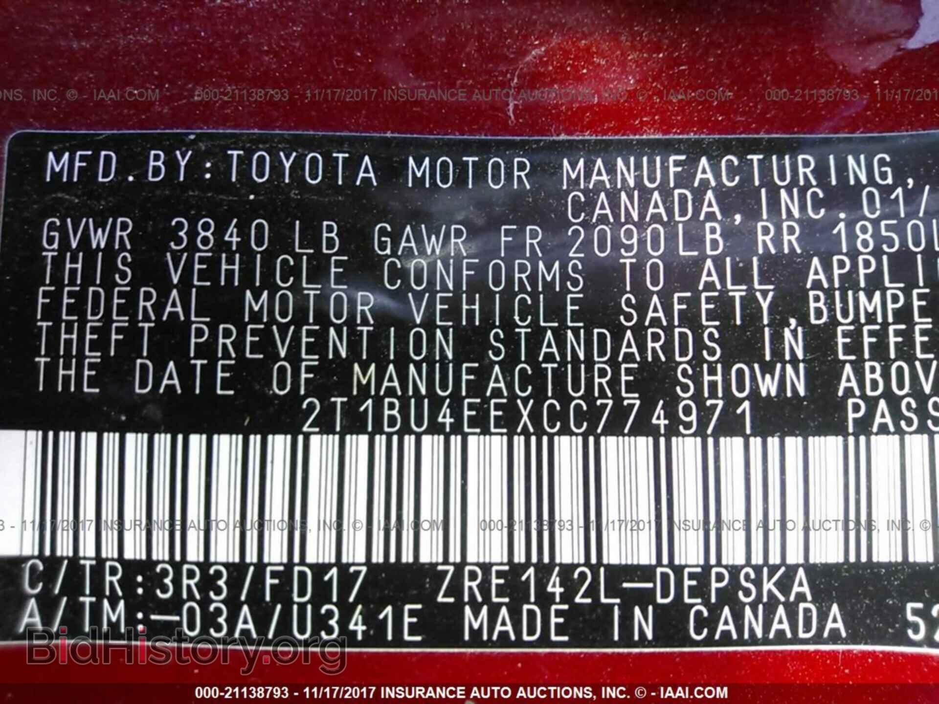 2012 Toyota Corolla - VIN: 2T1BU4EEXCC774971 - Photo 9