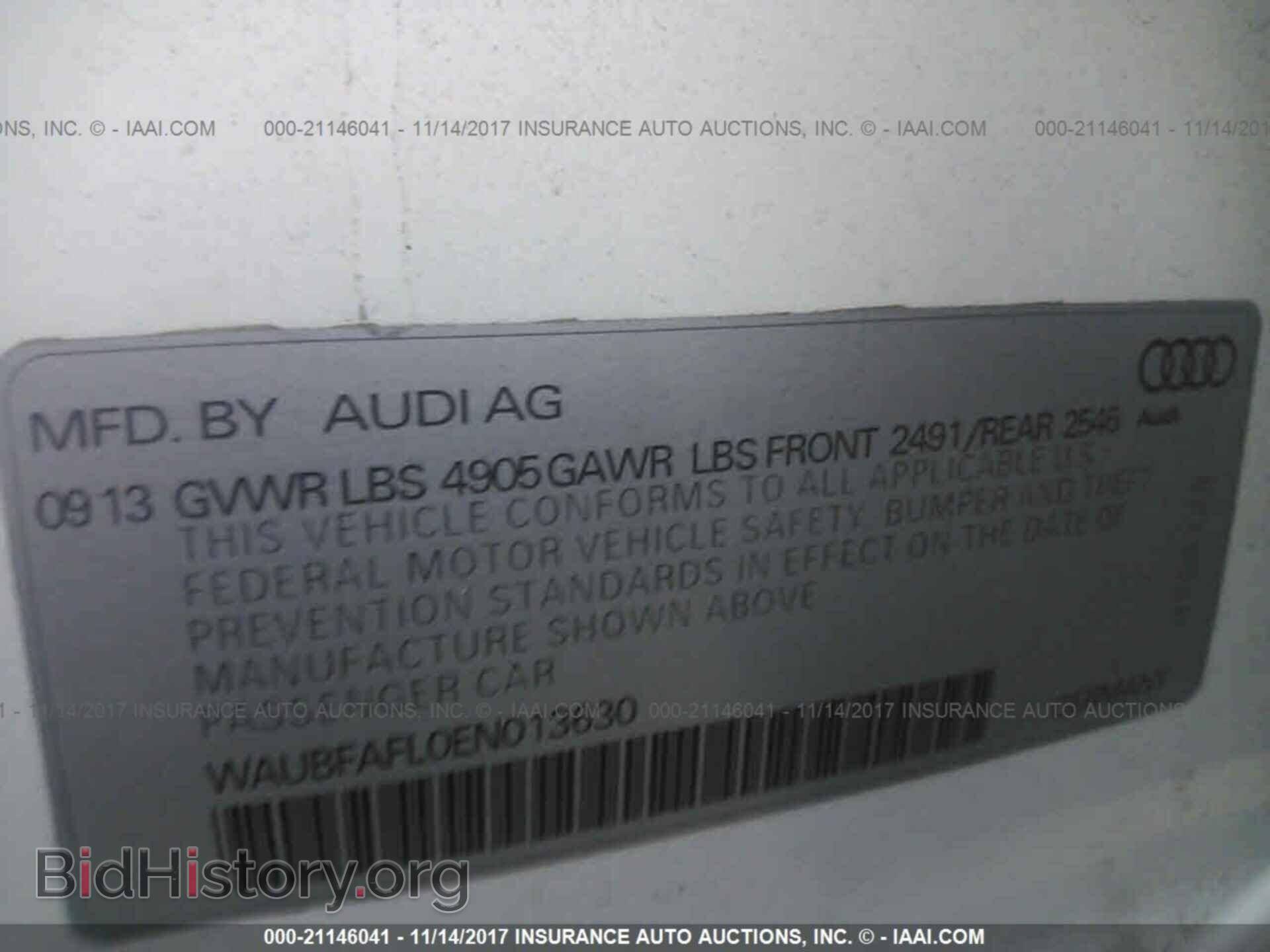 2014 Audi A4 - VIN: WAUBFAFL0EN013630 - Photo 9