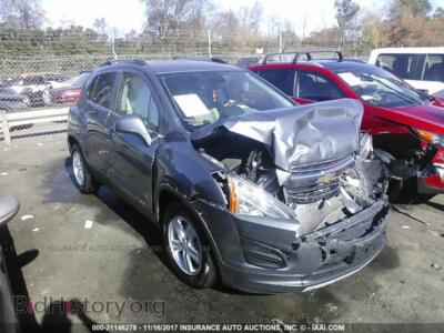 2015 Chevrolet TRAX, серебристый — VIN KL7CJLSB8FB077381, IAAI