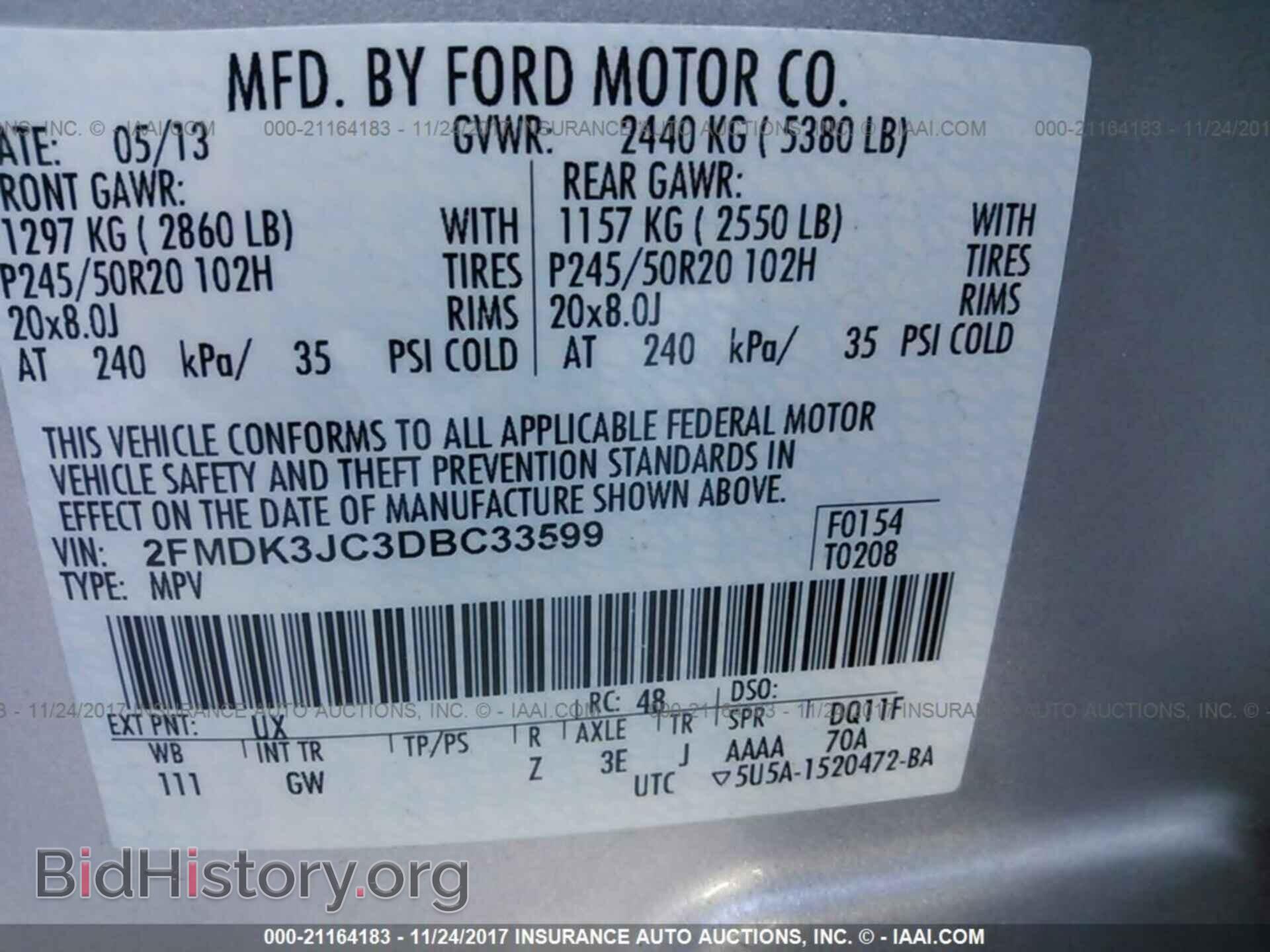 2013 Ford Edge - VIN: 2FMDK3JC3DBC33599 - Photo 9