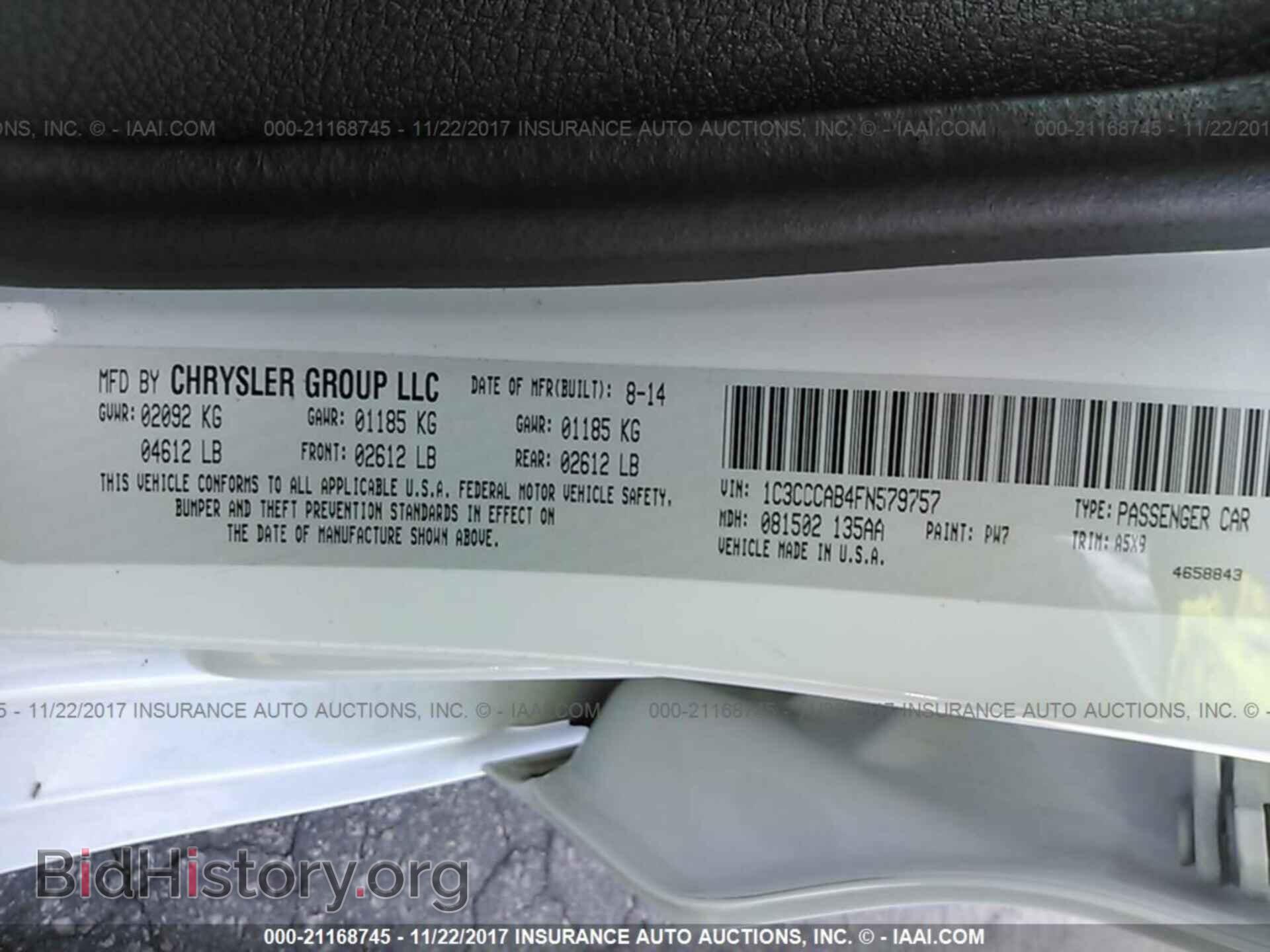 2015 Chrysler 200 - VIN: 1C3CCCAB4FN579757 - Photo 9