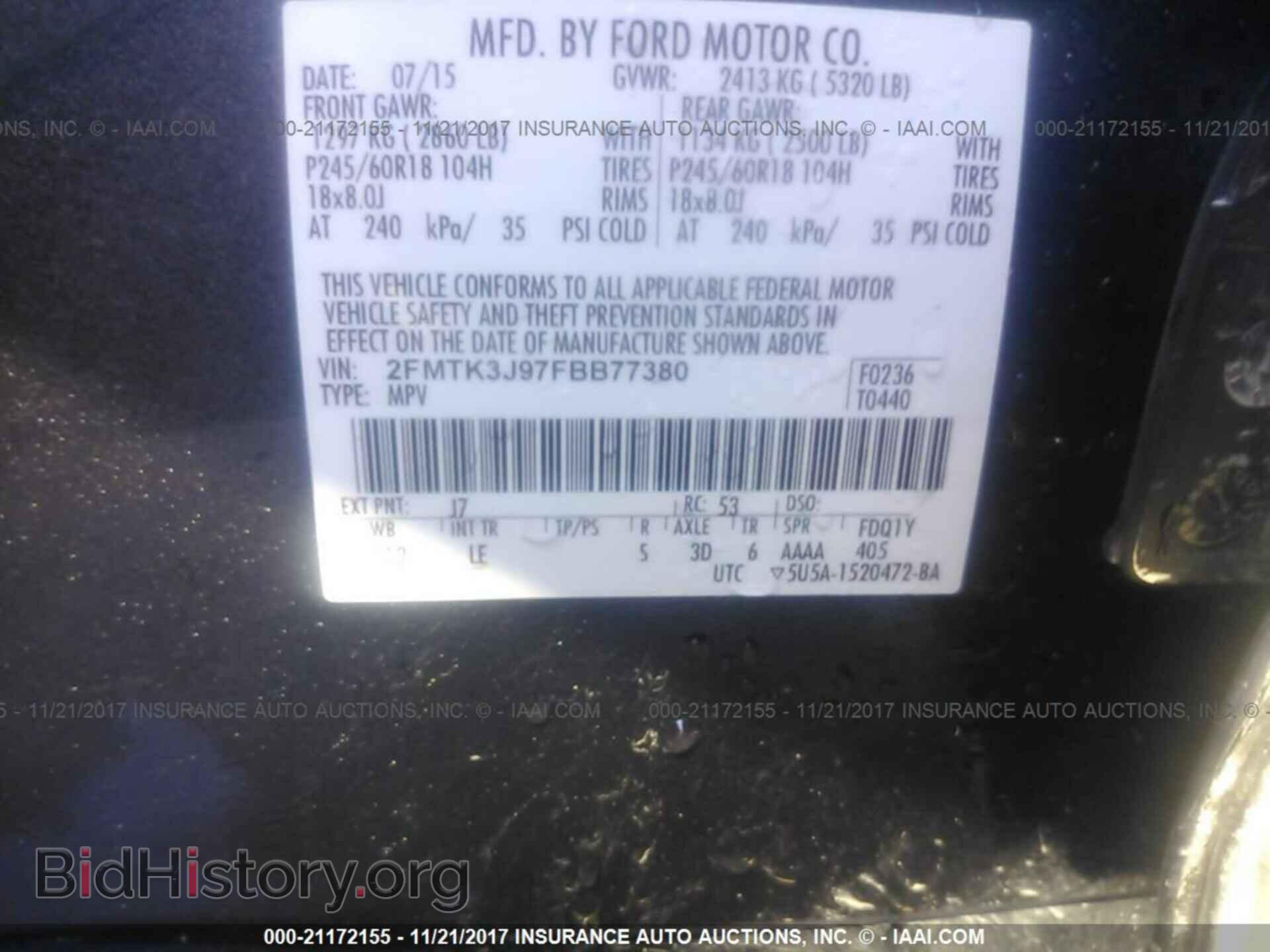 2015 Ford Edge - VIN: 2FMTK3J97FBB77380 - Photo 9