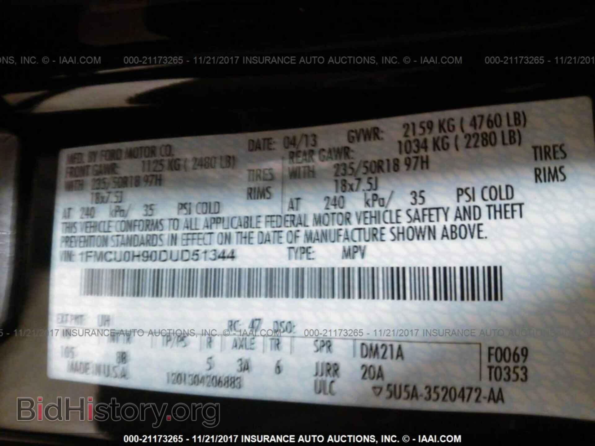 2013 Ford Escape - VIN: 1FMCU0H90DUD51344 - Photo 9