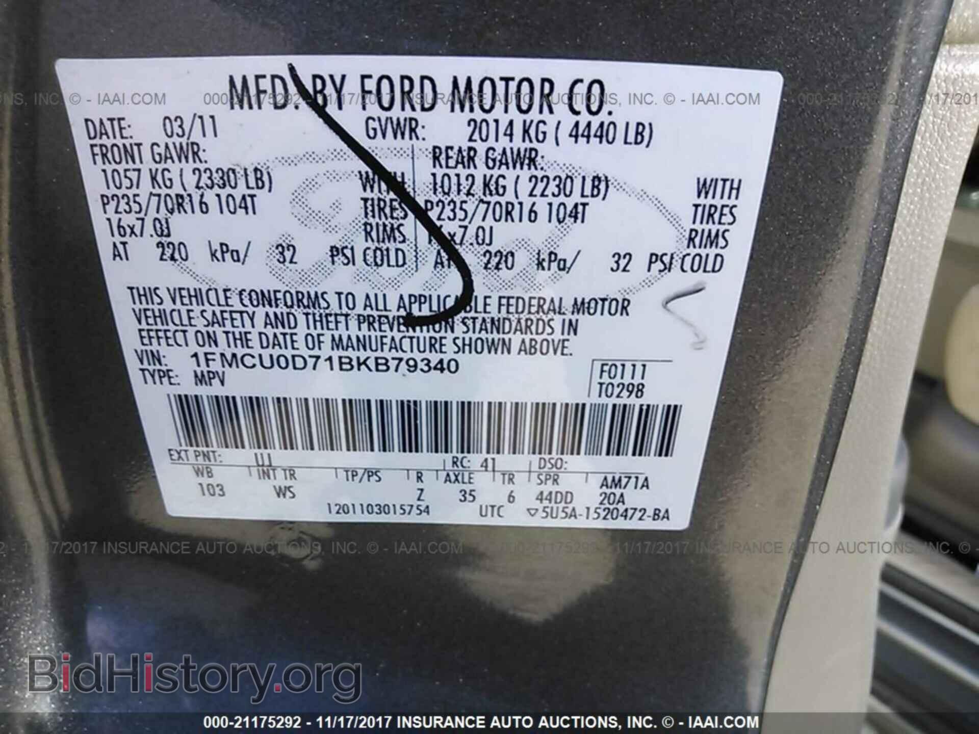 2011 Ford Escape - VIN: 1FMCU0D71BKB79340 - Photo 9