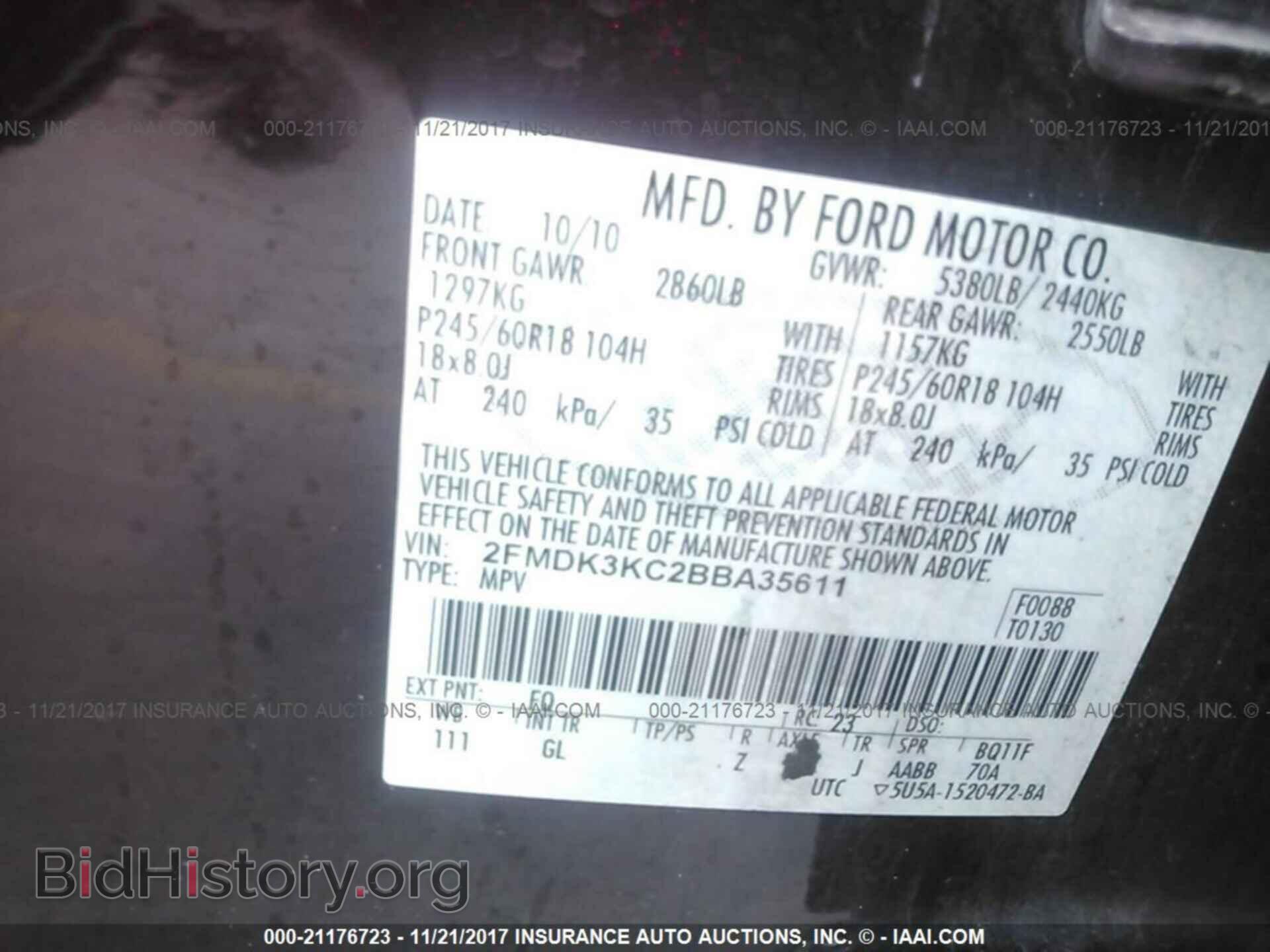 2011 Ford Edge - VIN: 2FMDK3KC2BBA35611 - Photo 9