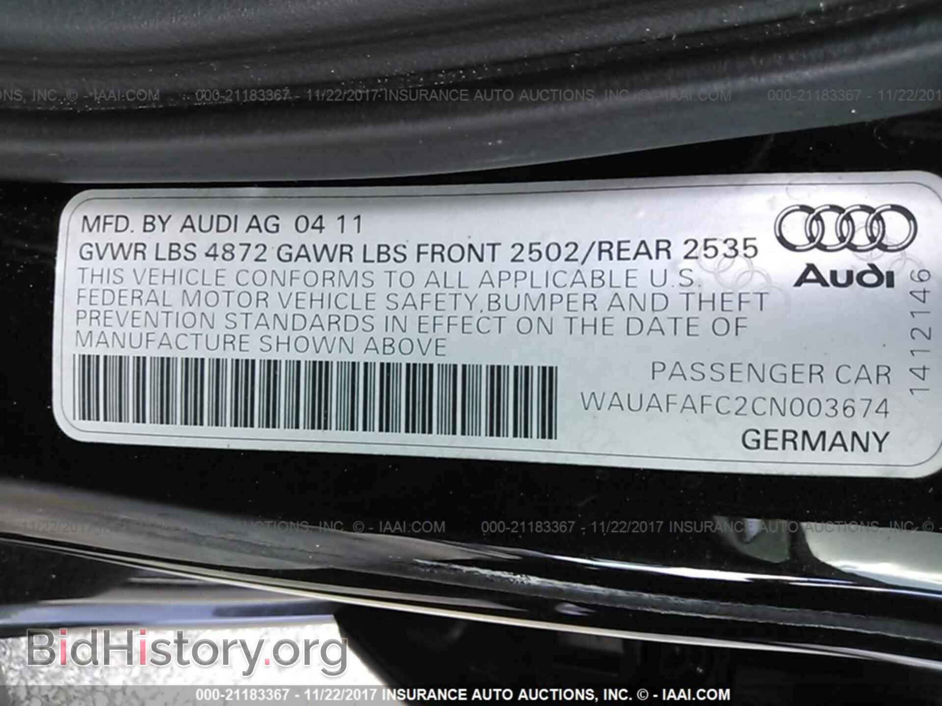 2012 Audi A6 - VIN: WAUAFAFC2CN003674 - Photo 9