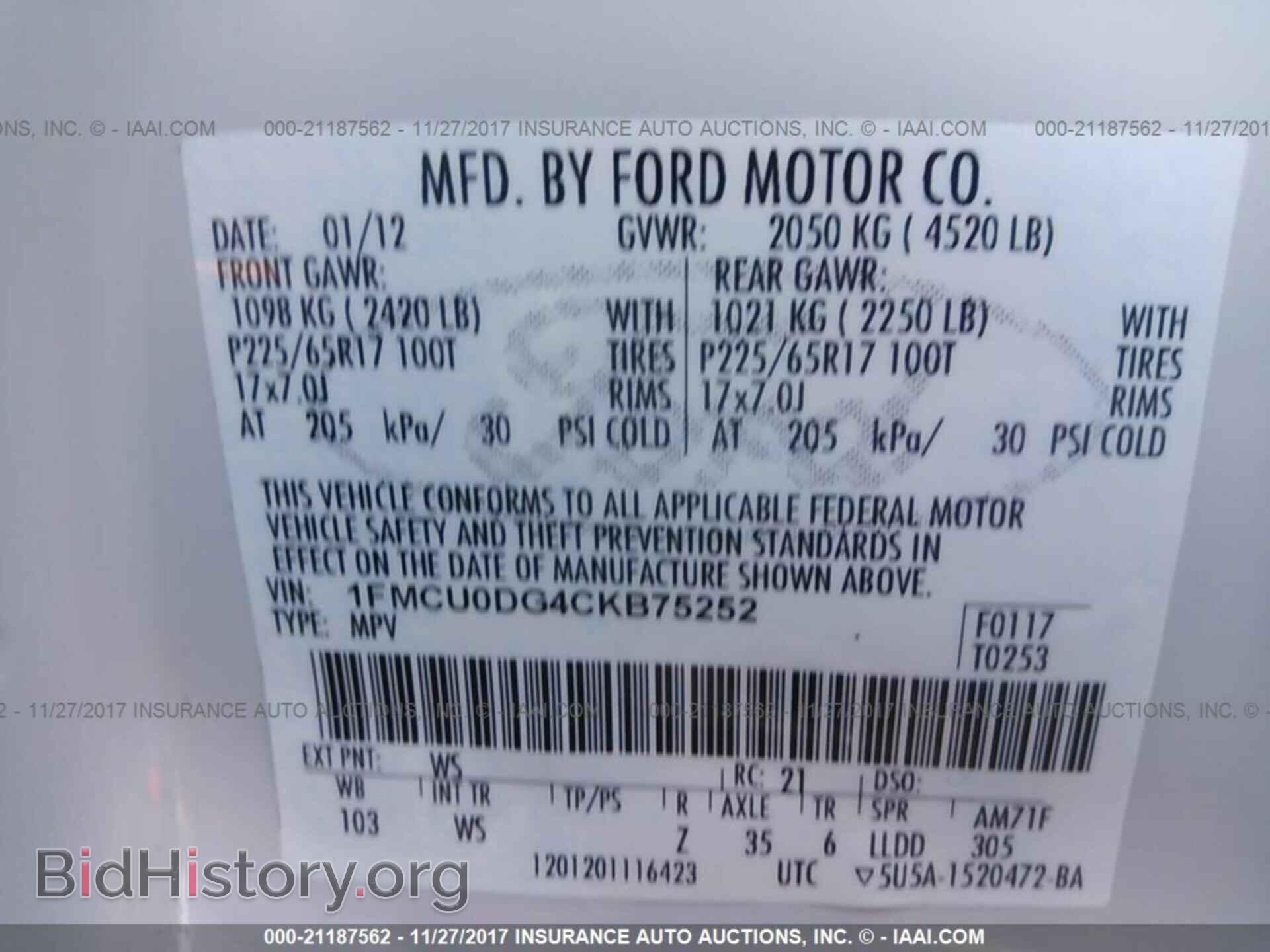 2012 Ford Escape - VIN: 1FMCU0DG4CKB75252 - Photo 9