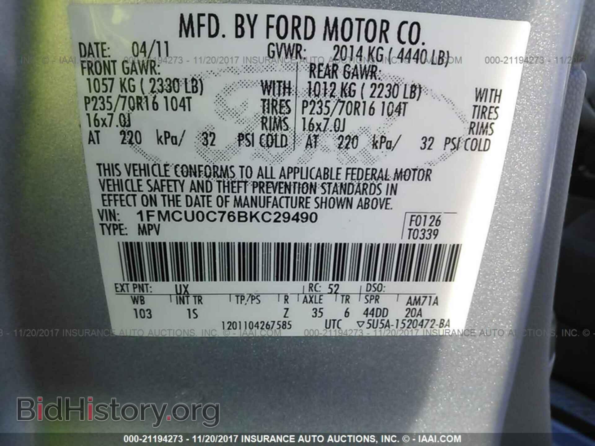 2011 Ford Escape - VIN: 1FMCU0C76BKC29490 - Photo 9