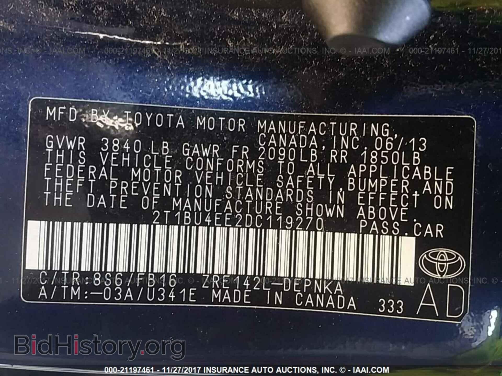 2013 Toyota Corolla - VIN: 2T1BU4EE2DC119270 - Фото 9