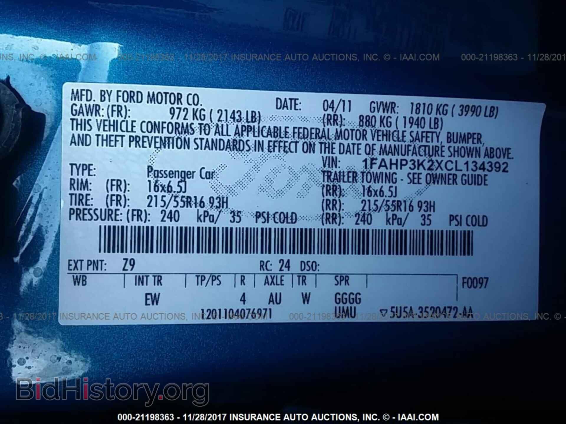 2012 Ford Focus - VIN: 1FAHP3K2XCL134392 - Фото 9
