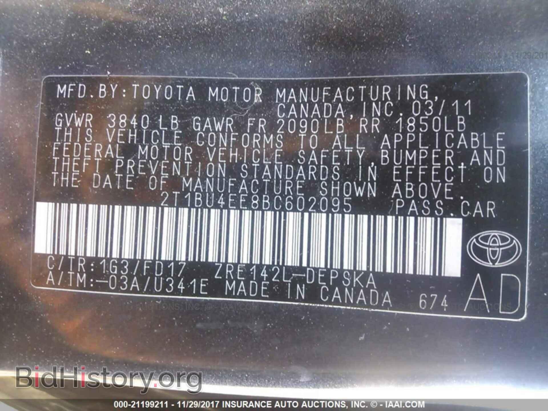 2011 Toyota Corolla - VIN: 2T1BU4EE8BC602095 - Фото 9