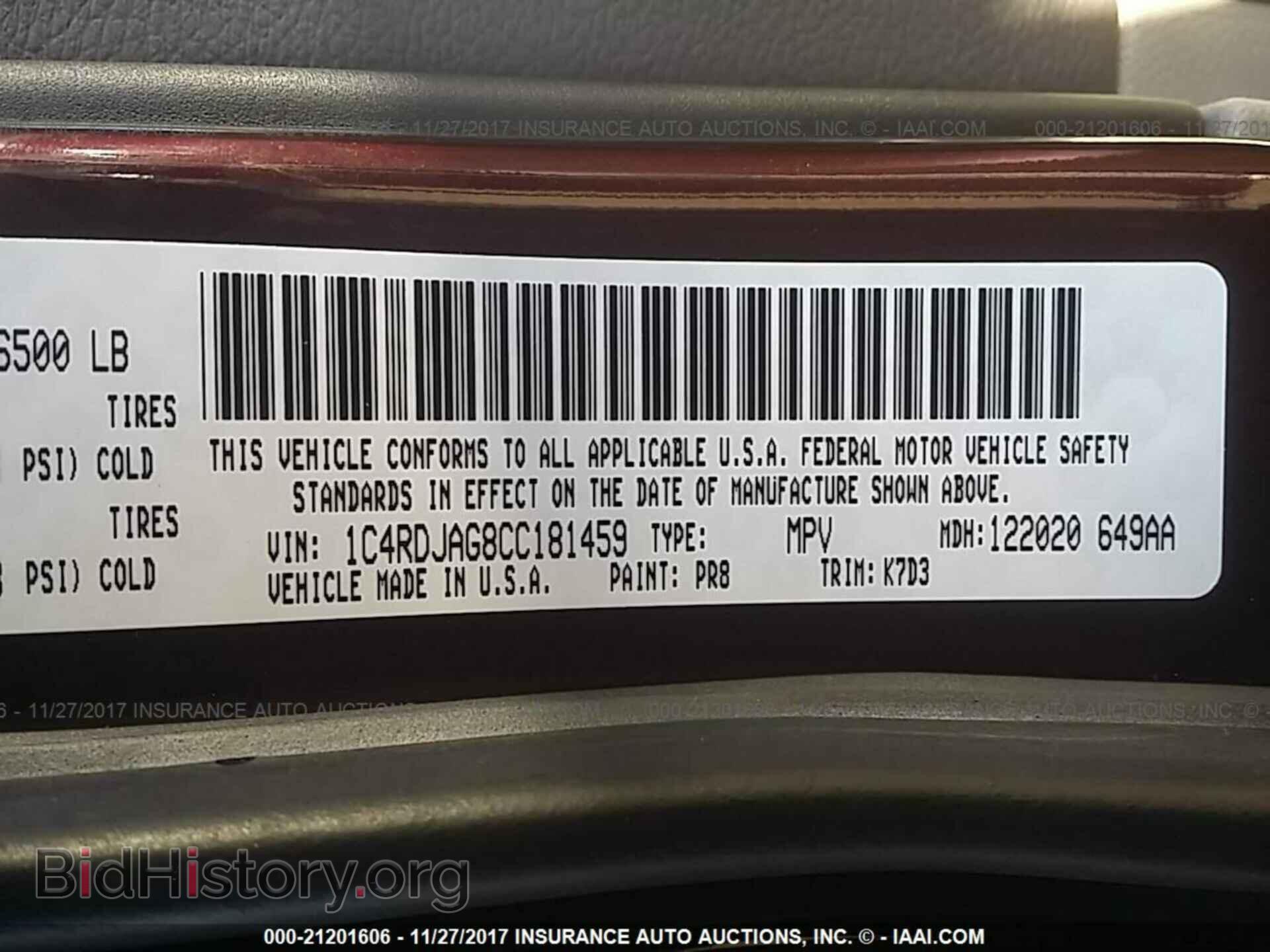 2012 Dodge Durango - VIN: 1C4RDJAG8CC181459 - Photo 9