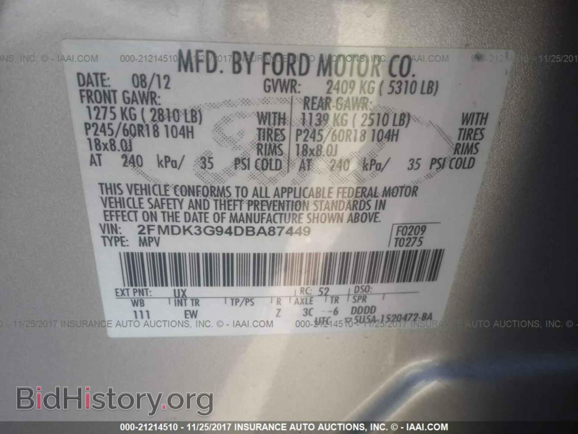 2013 Ford Edge - VIN: 2FMDK3G94DBA87449 - Фото 9