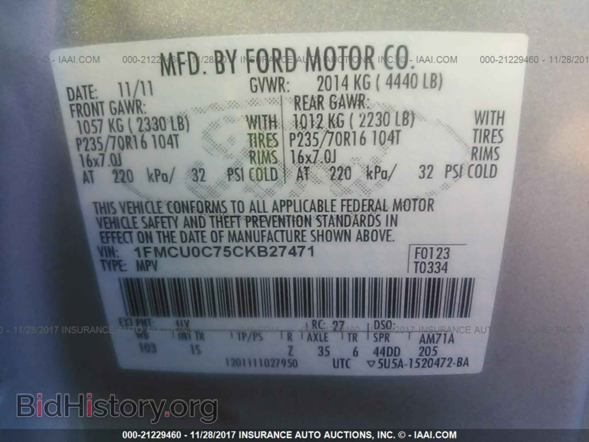 2012 Ford Escape - VIN: 1FMCU0C75CKB27471 - Photo 9