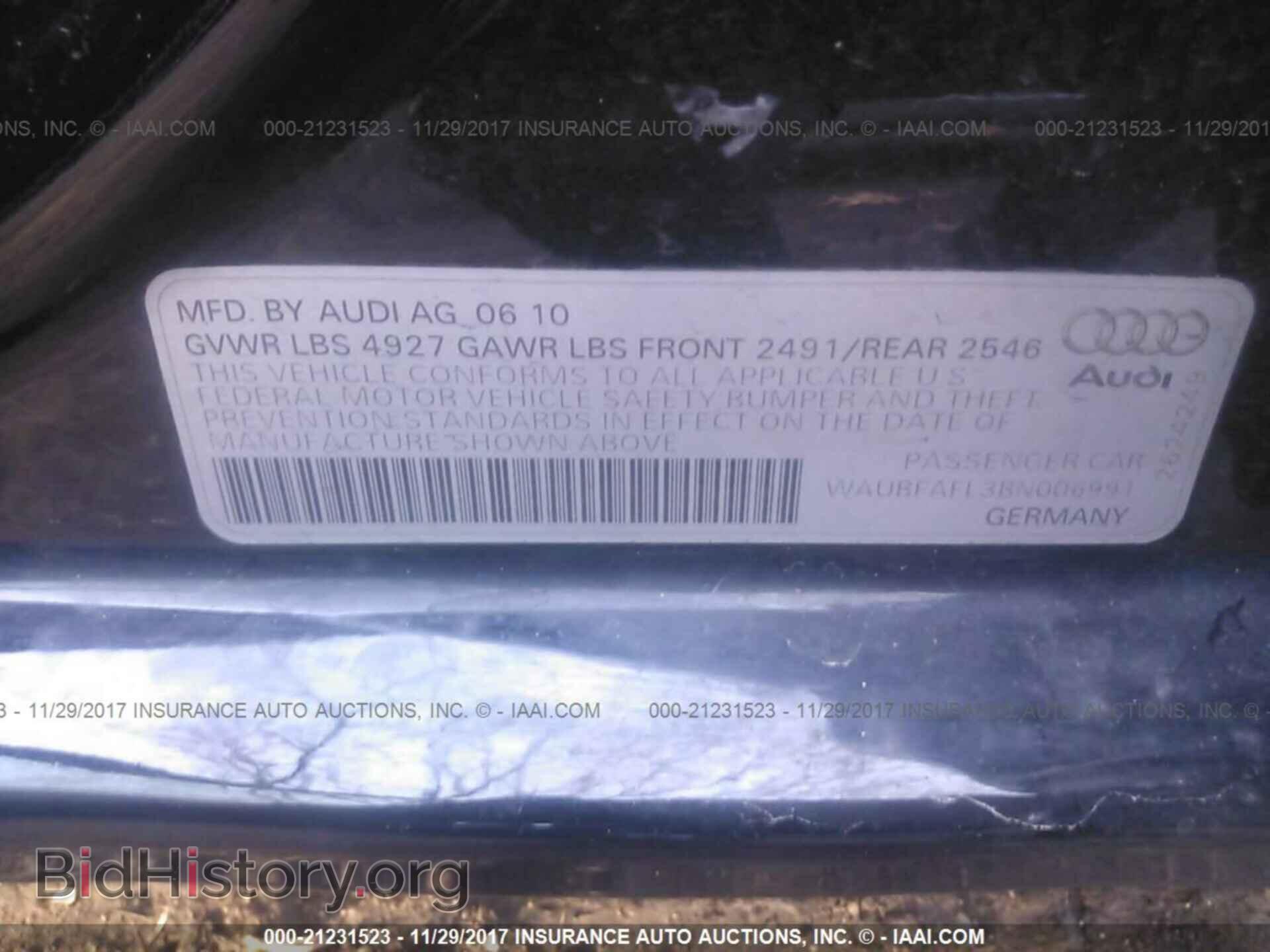 2011 Audi A4 - VIN: WAUBFAFL3BN006991 - Фото 9