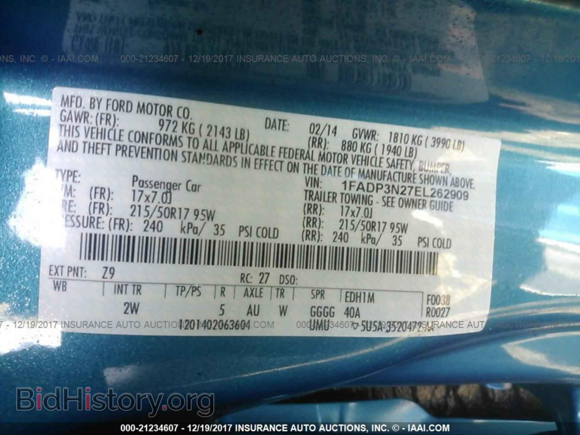 2014 Ford Focus - VIN: 1FADP3N27EL262909 - Фото 9